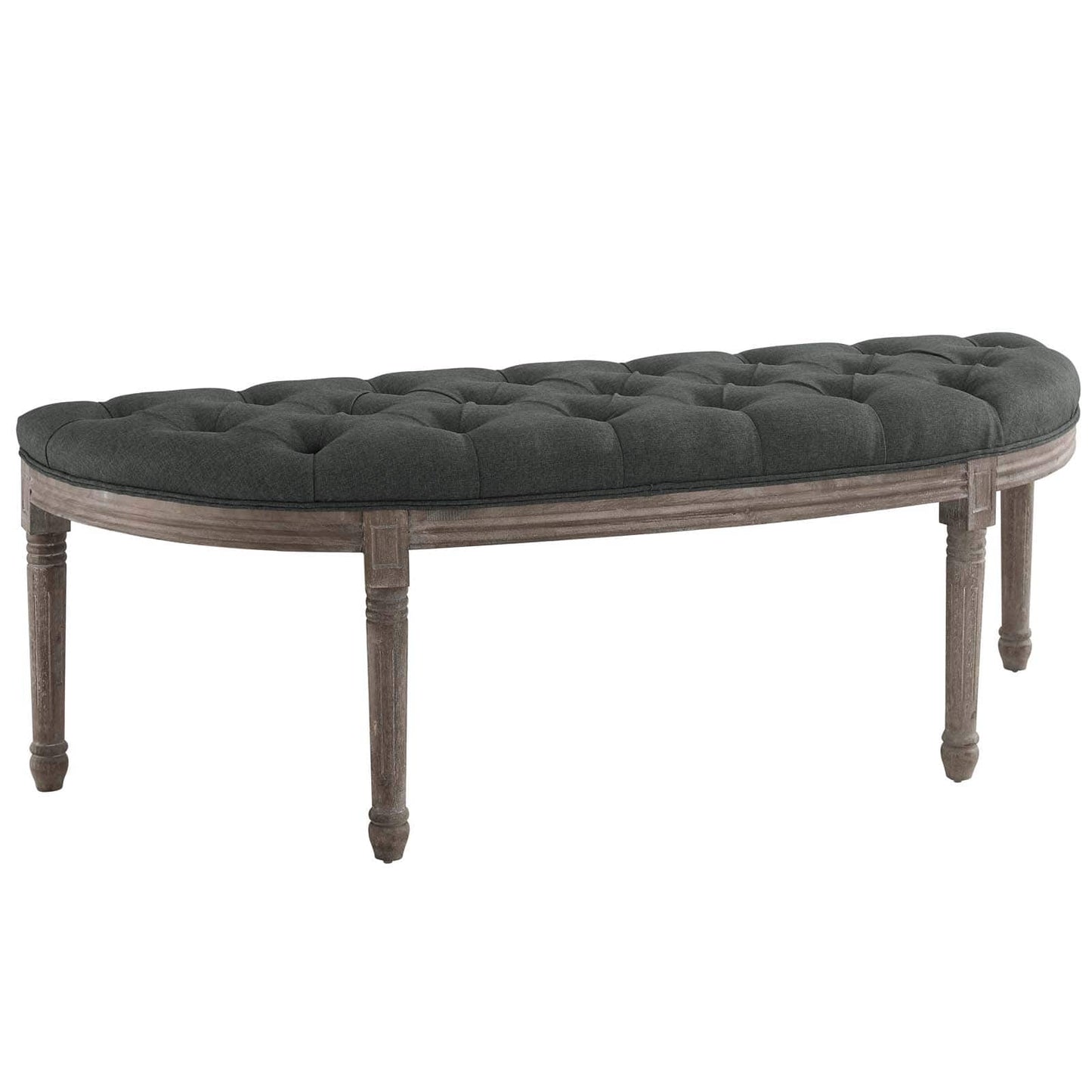 Modway Esteem Vintage French Upholstered Fabric Semi-Circle Bench | Stools & Benches | 