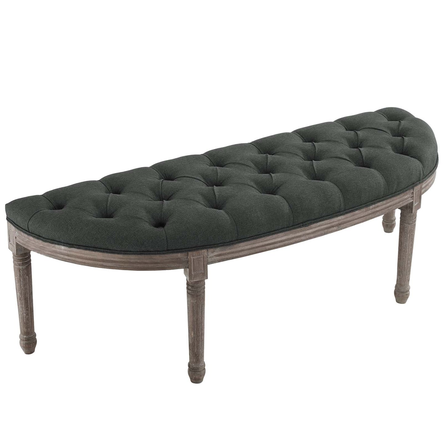 Modway Esteem Vintage French Upholstered Fabric Semi-Circle Bench | Stools & Benches | 