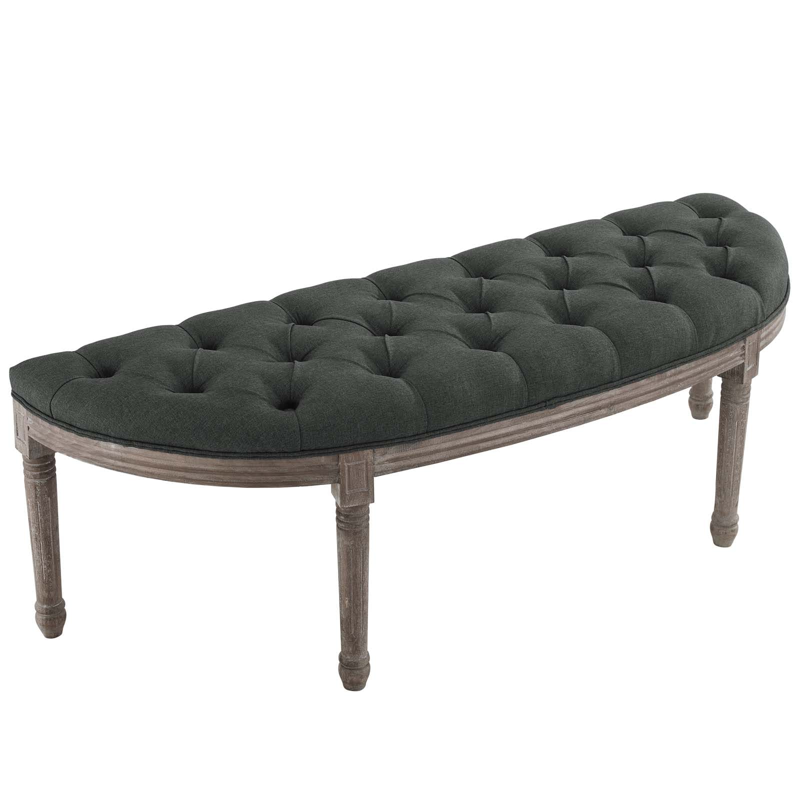 Modway Esteem Vintage French Upholstered Fabric Semi-Circle Bench | Stools & Benches | 