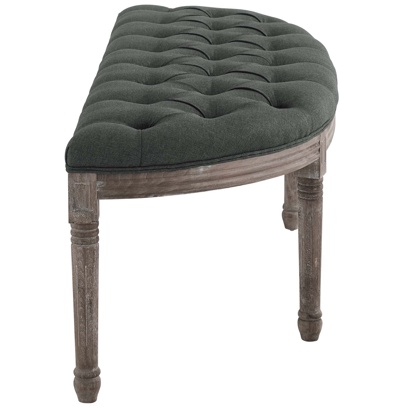 Modway Esteem Vintage French Upholstered Fabric Semi-Circle Bench | Stools & Benches | 