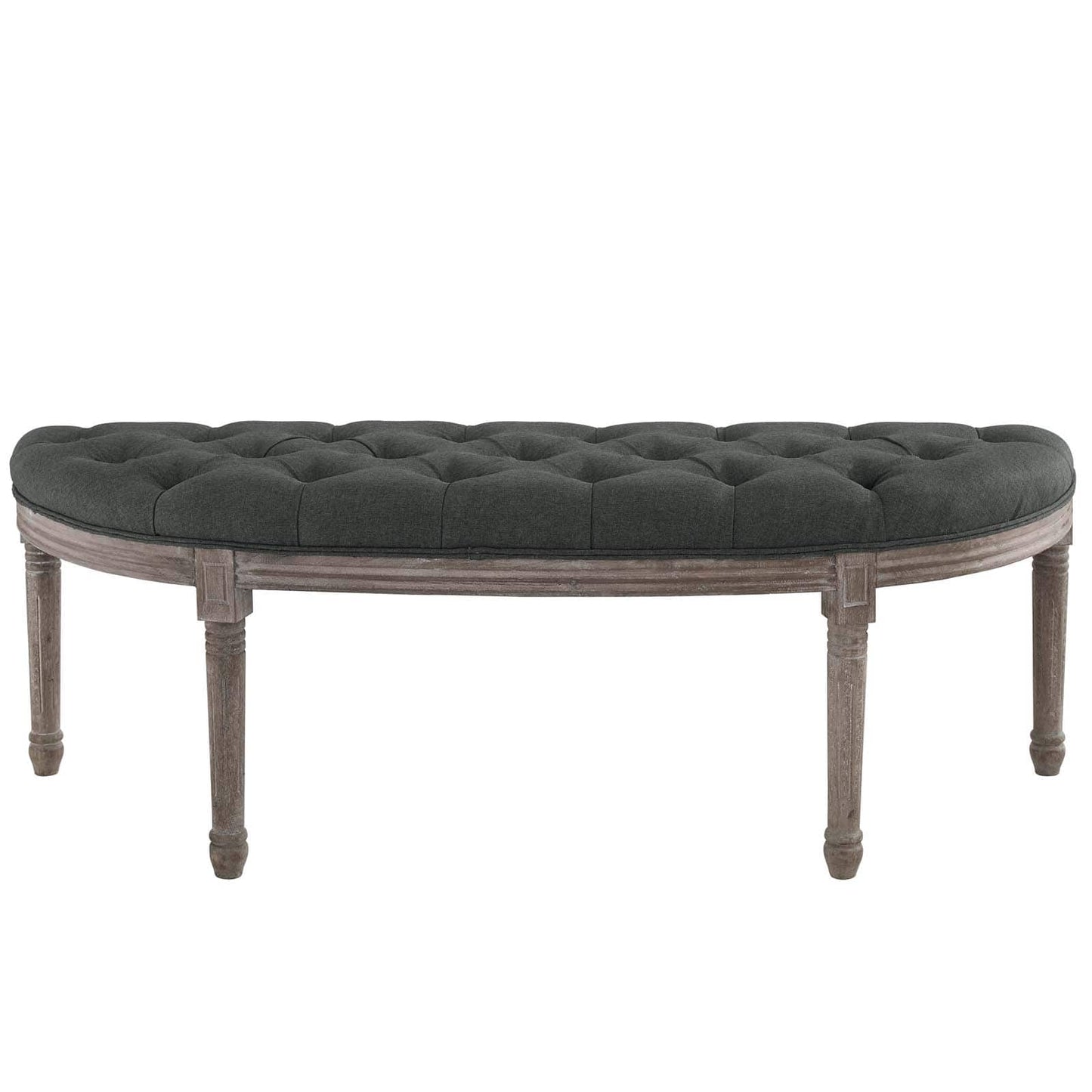 Modway Esteem Vintage French Upholstered Fabric Semi-Circle Bench | Stools & Benches | 