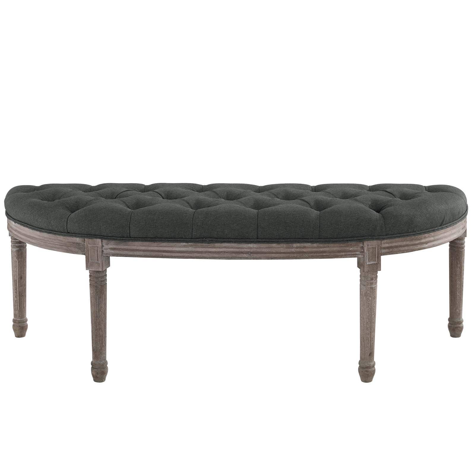 Modway Esteem Vintage French Upholstered Fabric Semi-Circle Bench | Stools & Benches | 
