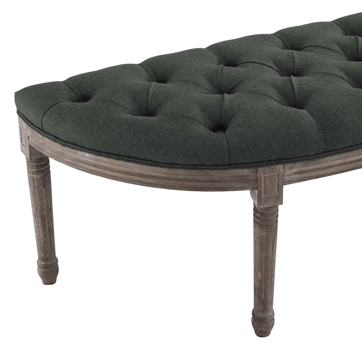 Modway Esteem Vintage French Upholstered Fabric Semi-Circle Bench | Stools & Benches | 