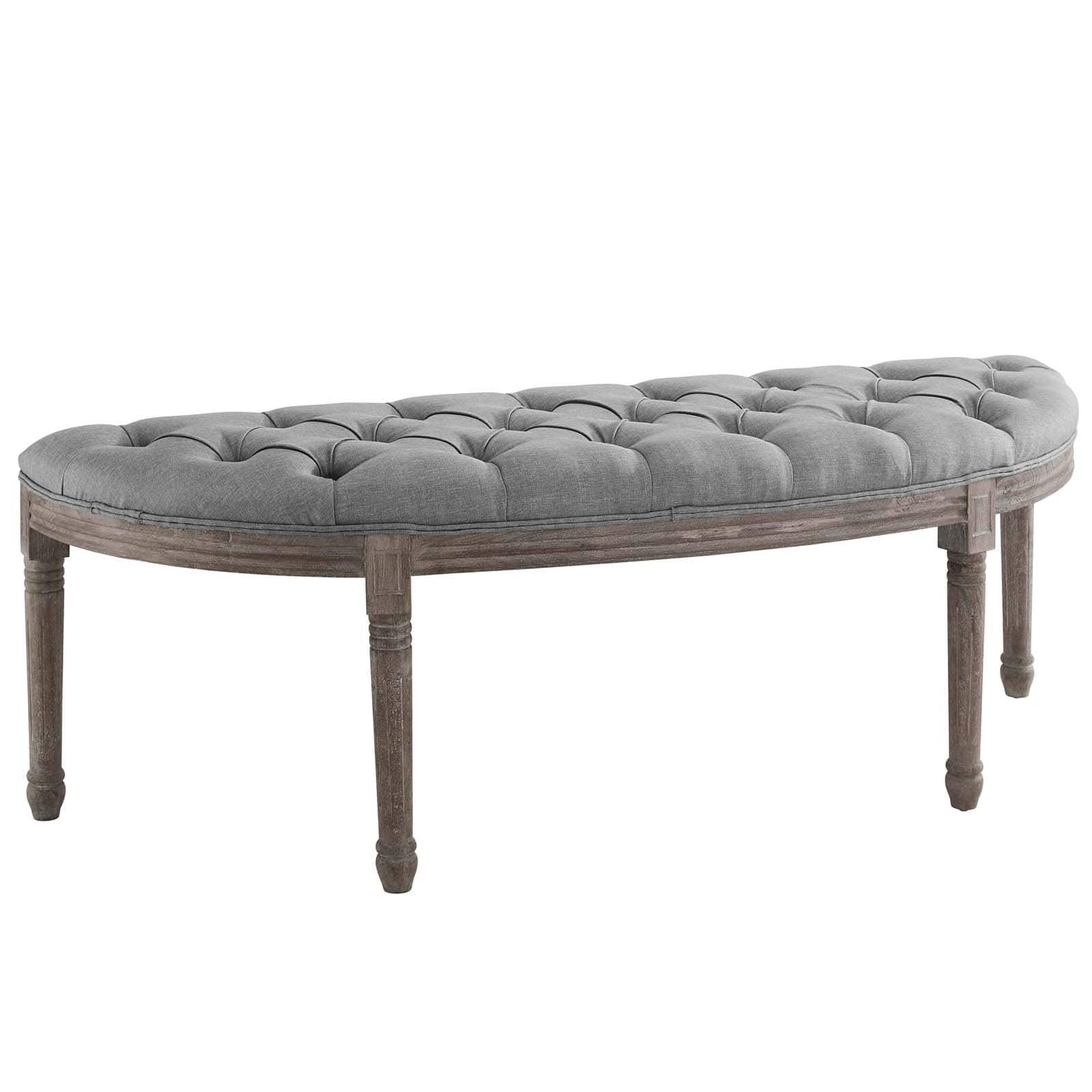 Modway Esteem Vintage French Upholstered Fabric Semi-Circle Bench | Stools & Benches | 