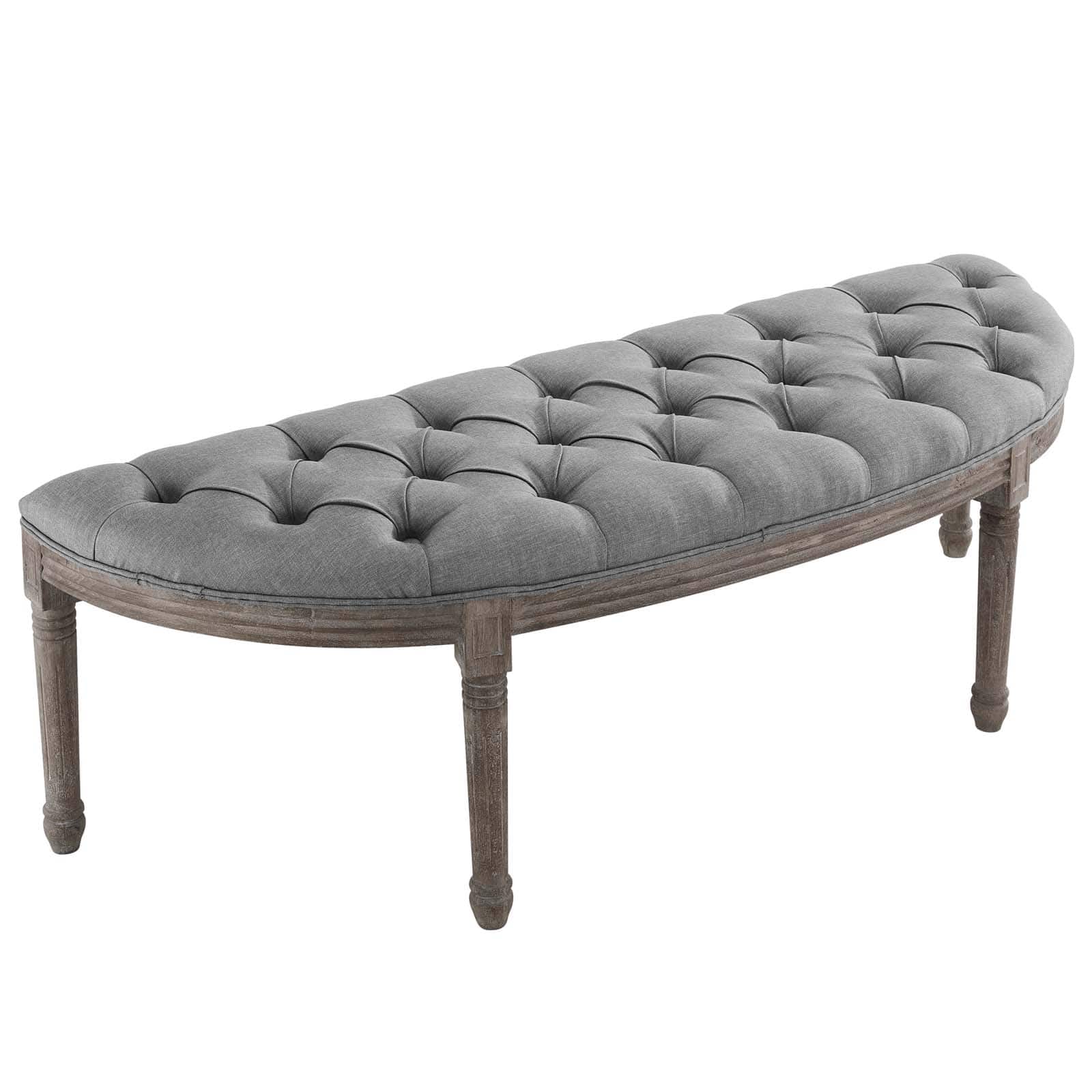 Modway Esteem Vintage French Upholstered Fabric Semi-Circle Bench | Stools & Benches | 