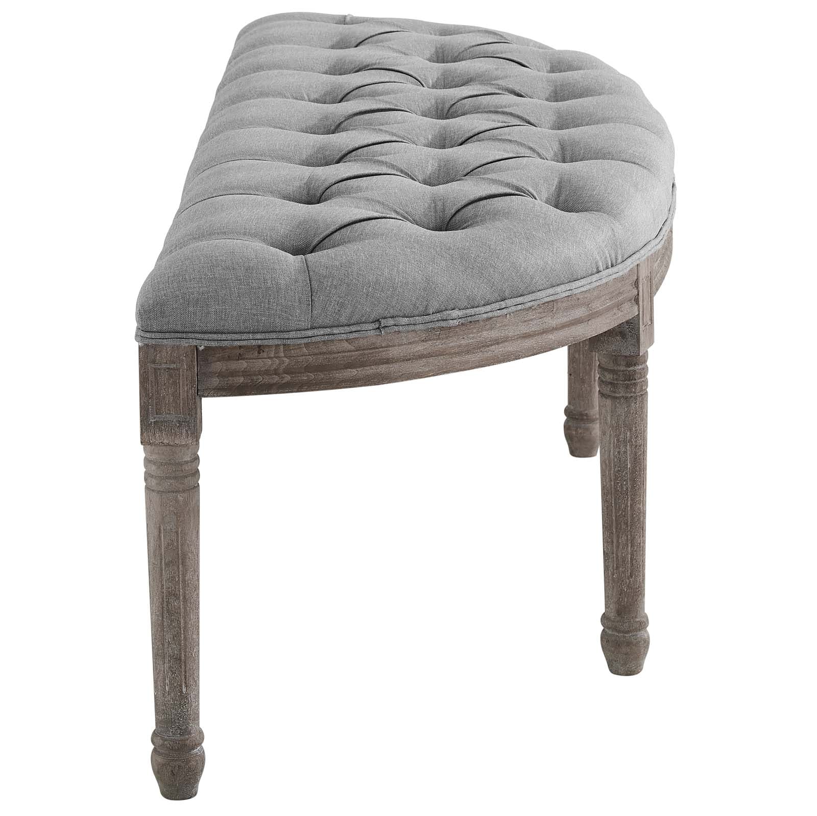 Modway Esteem Vintage French Upholstered Fabric Semi-Circle Bench | Stools & Benches | 