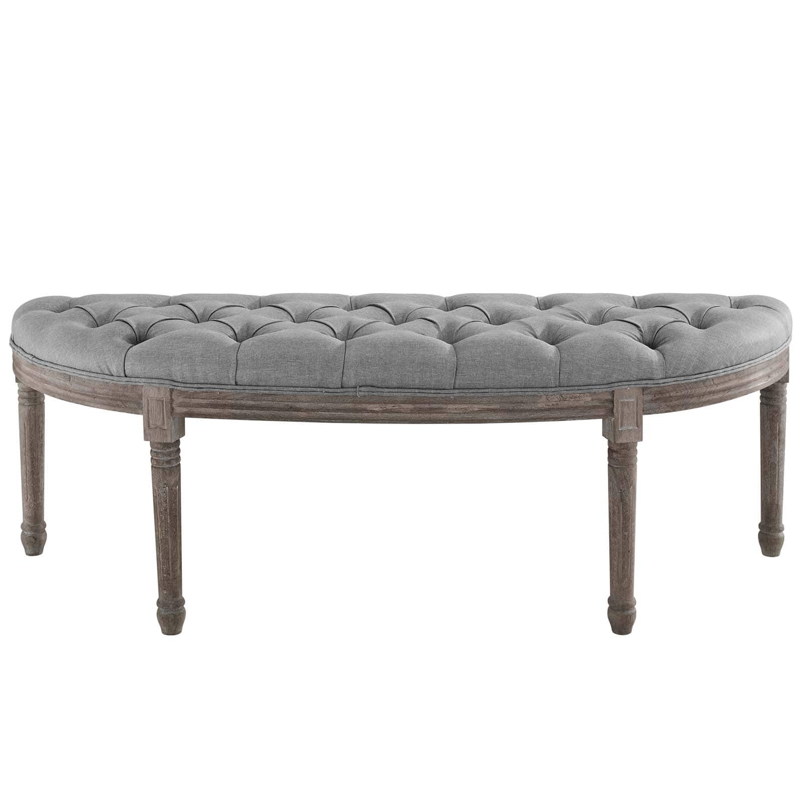 Modway Esteem Vintage French Upholstered Fabric Semi-Circle Bench | Stools & Benches | 