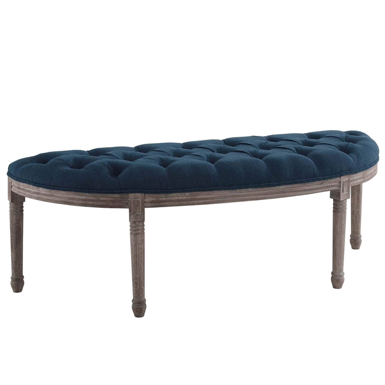 Modway Esteem Vintage French Upholstered Fabric Semi-Circle Bench | Stools & Benches | 