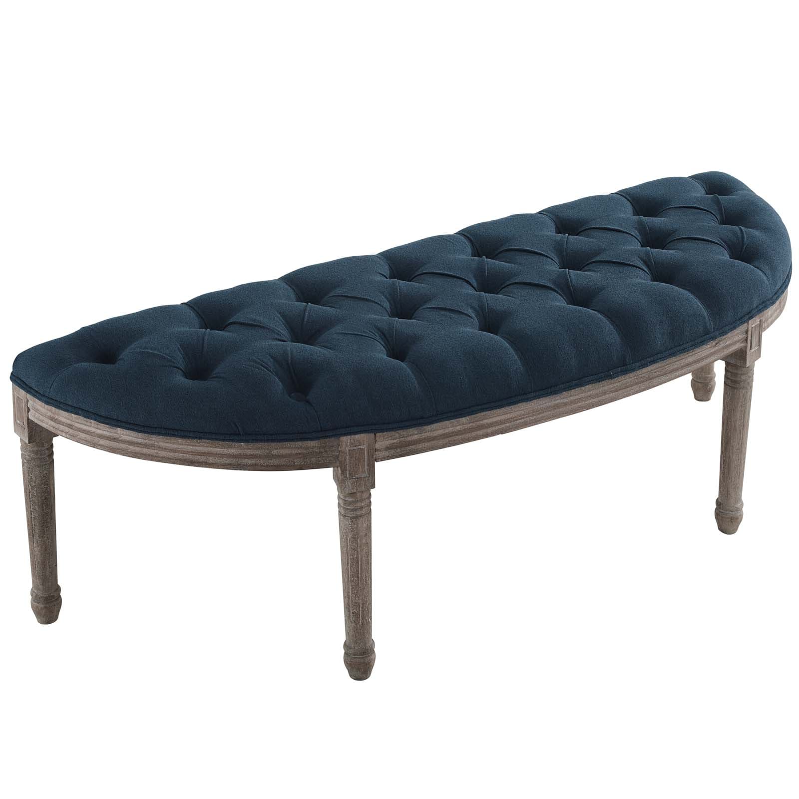 Modway Esteem Vintage French Upholstered Fabric Semi-Circle Bench | Stools & Benches | 