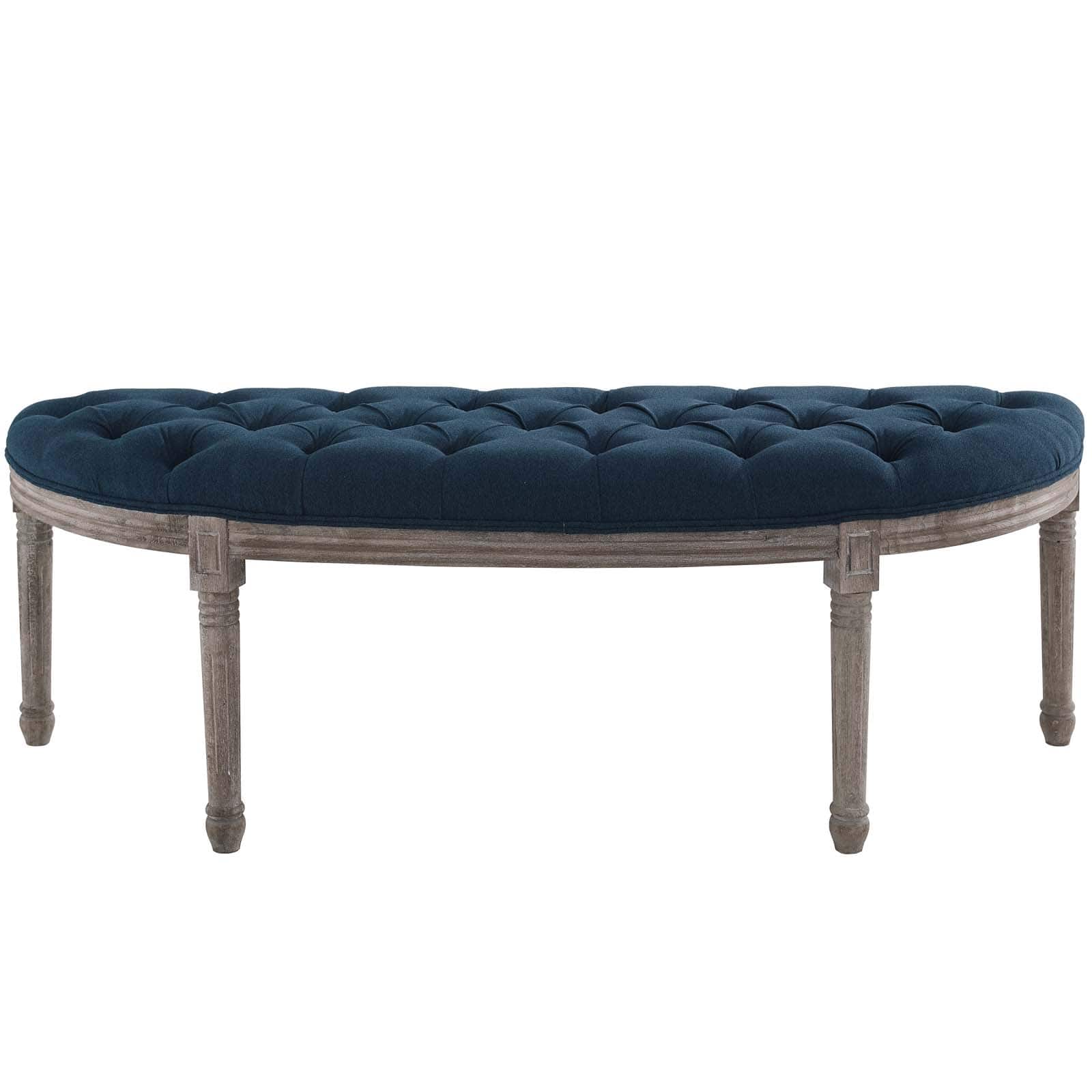 Modway Esteem Vintage French Upholstered Fabric Semi-Circle Bench | Stools & Benches | 