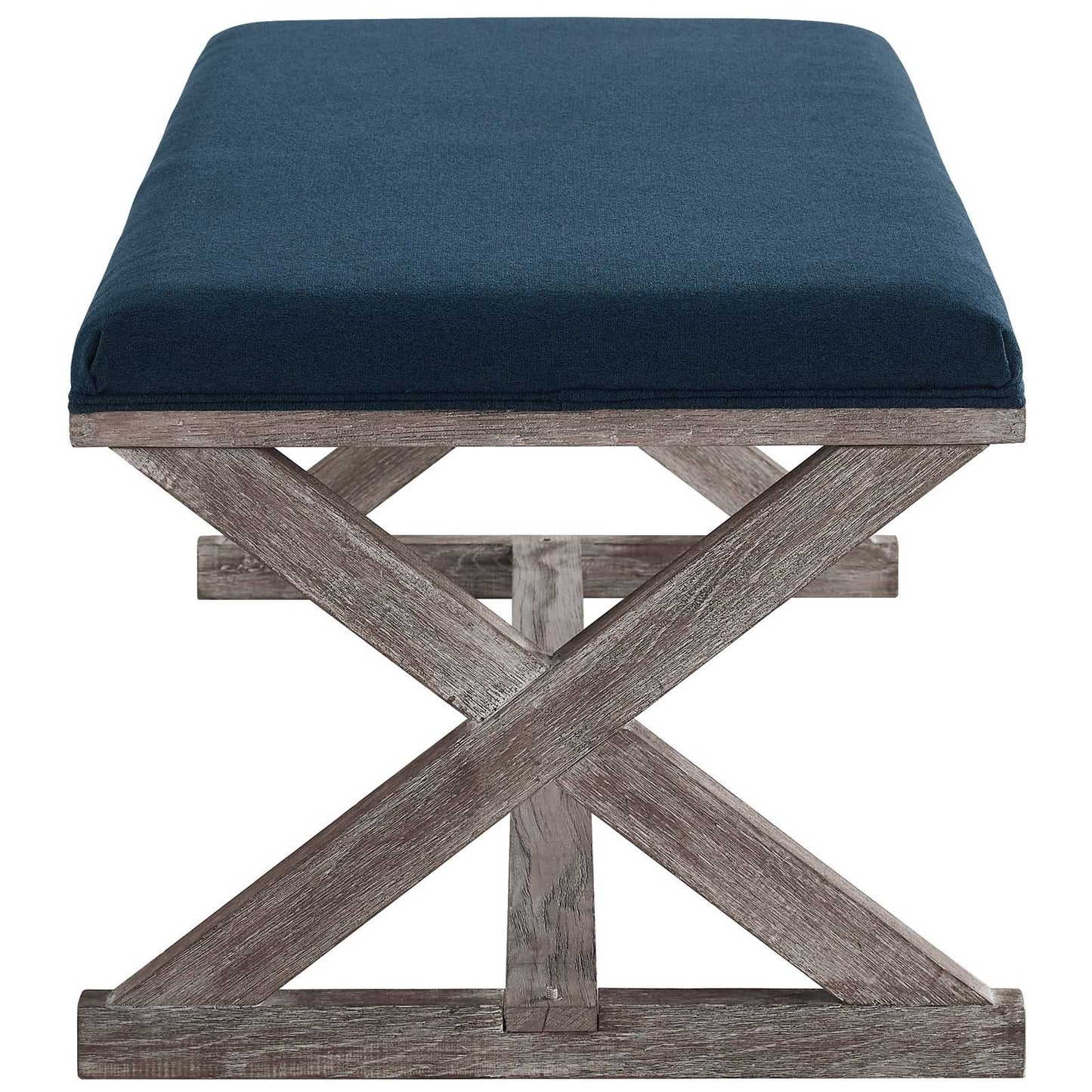 Modway Province Vintage French X-Brace Upholstered Fabric Bench