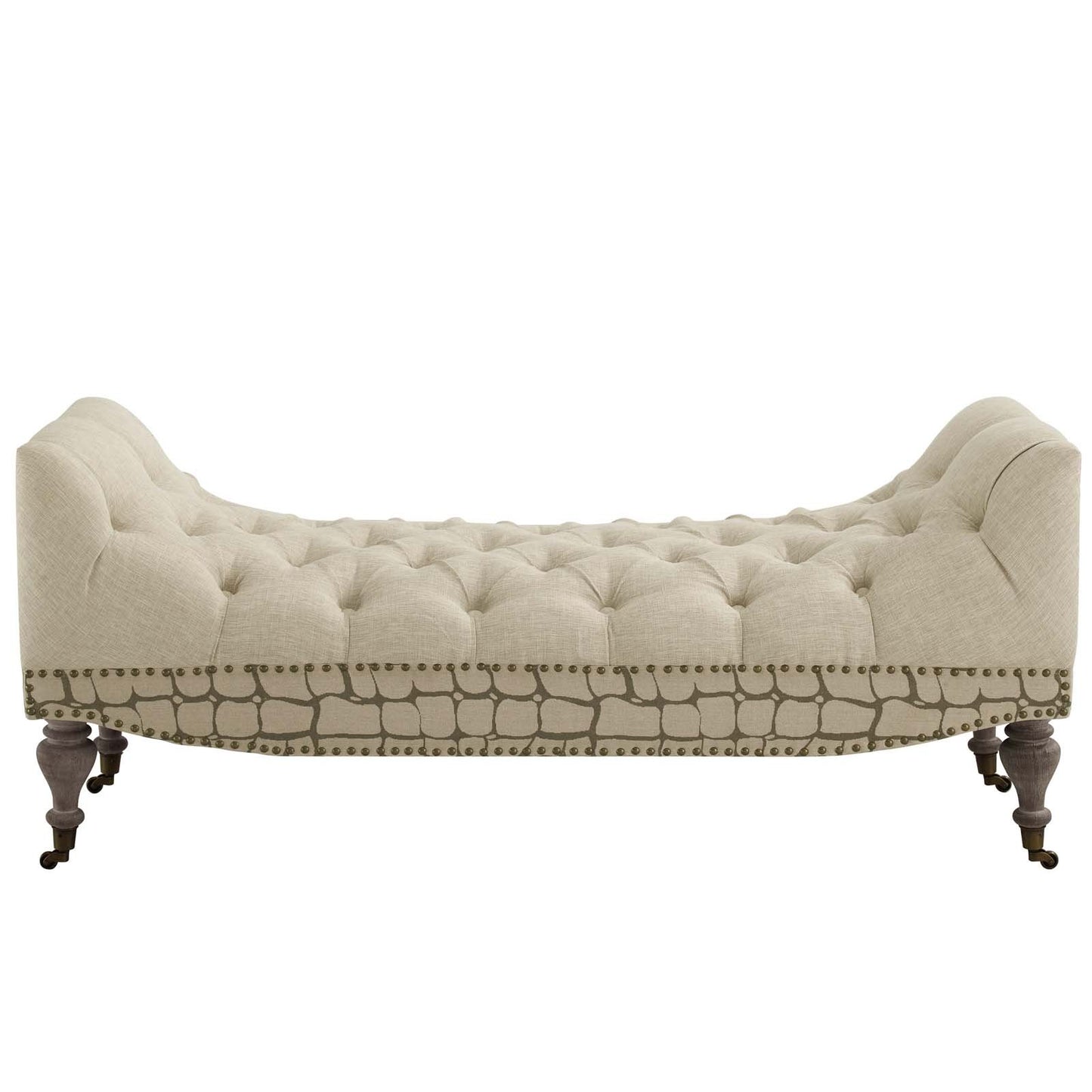 Modway Roland Vintage French Upholstered Fabric Bench