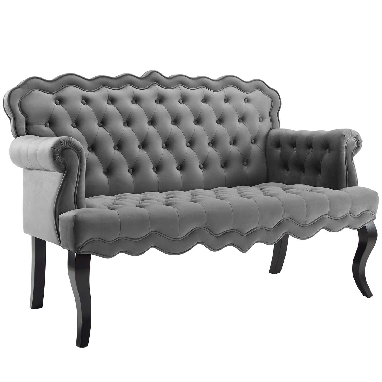 Modway Viola Chesterfield Button Tufted Loveseat Performance Velvet Settee | Loveseats | Modishstore-11