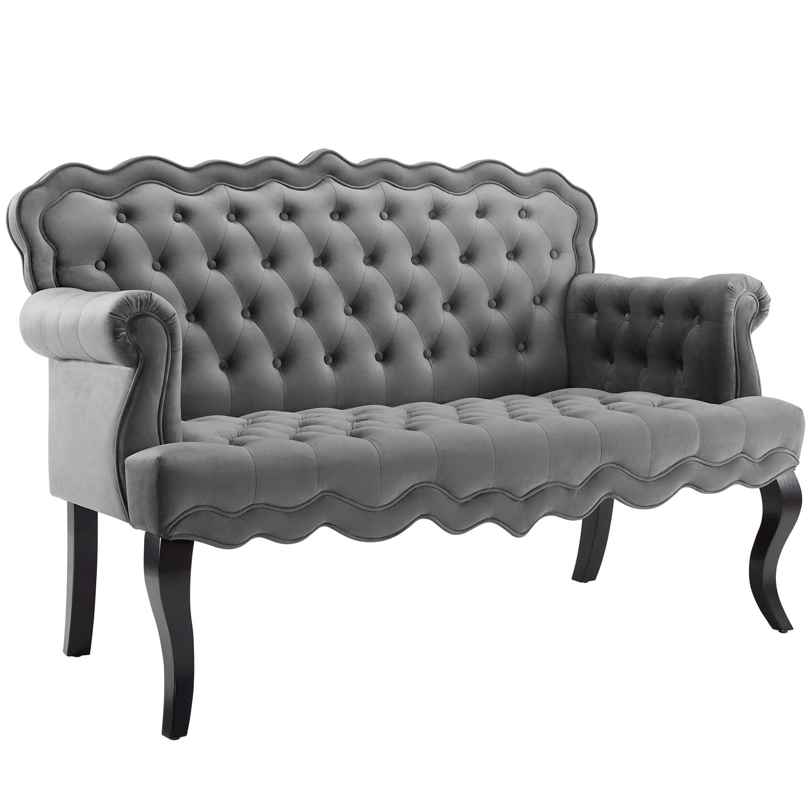 Modway Viola Chesterfield Button Tufted Loveseat Performance Velvet Settee | Loveseats | Modishstore-11