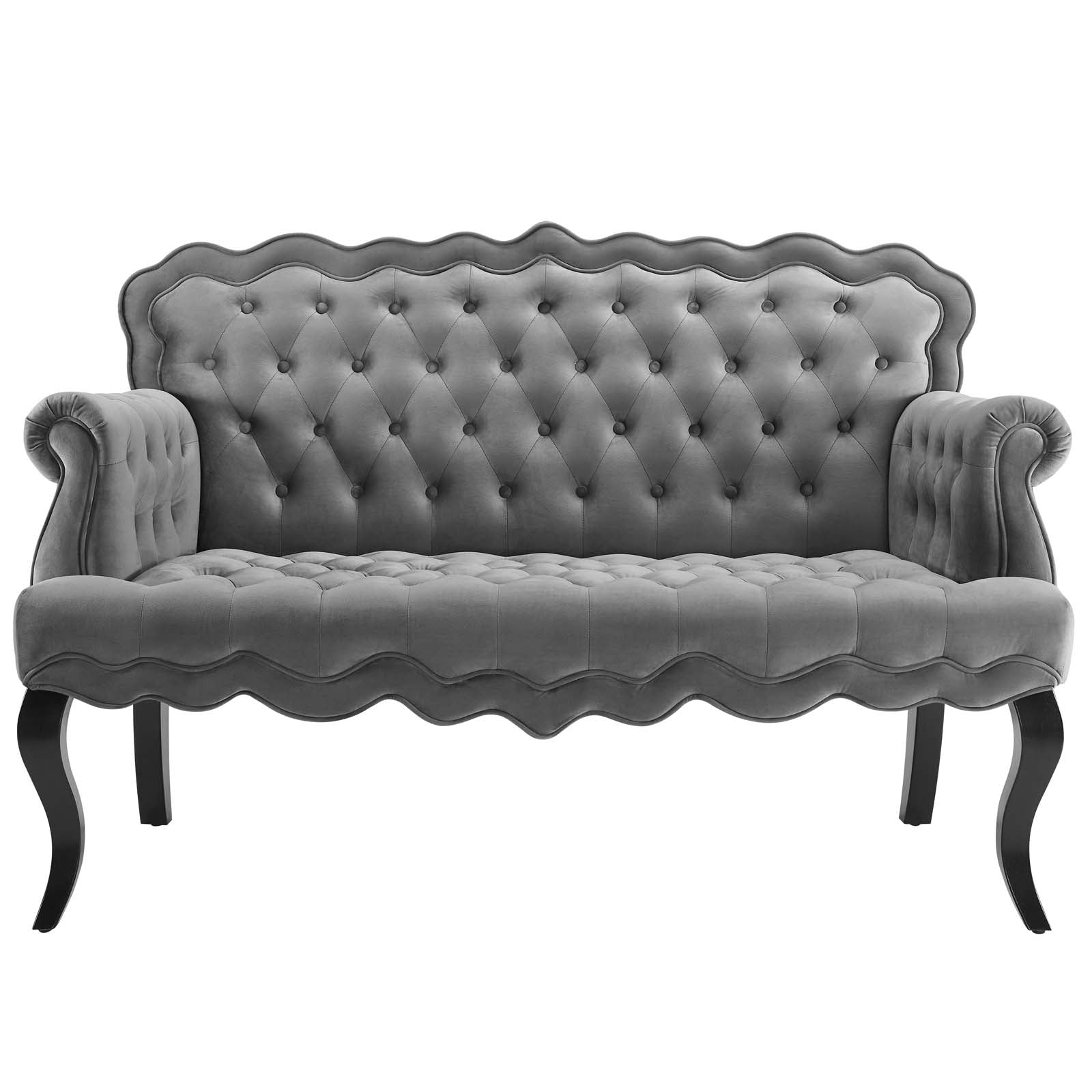 Modway Viola Chesterfield Button Tufted Loveseat Performance Velvet Settee | Loveseats | Modishstore-12