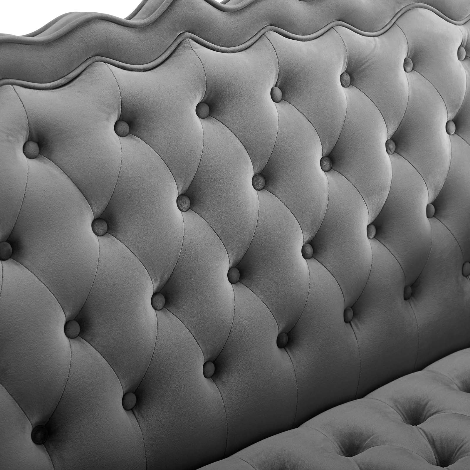 Modway Viola Chesterfield Button Tufted Loveseat Performance Velvet Settee | Loveseats | Modishstore-17