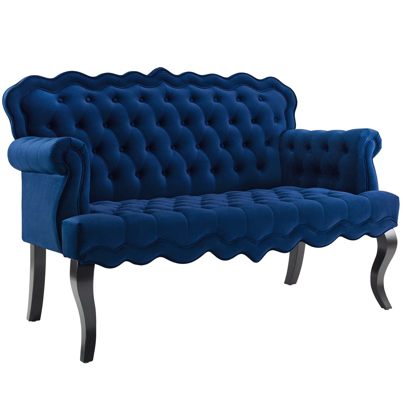 Modway Viola Chesterfield Button Tufted Loveseat Performance Velvet Settee | Loveseats | Modishstore-15