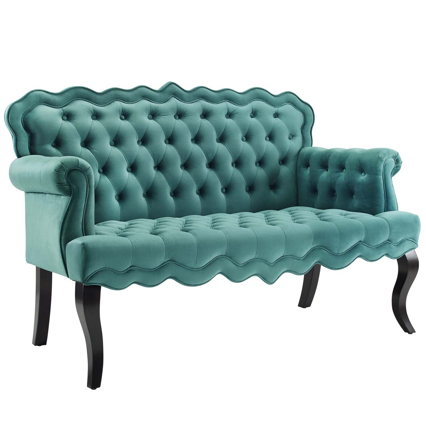 Modway Viola Chesterfield Button Tufted Loveseat Performance Velvet Settee | Loveseats | Modishstore-19