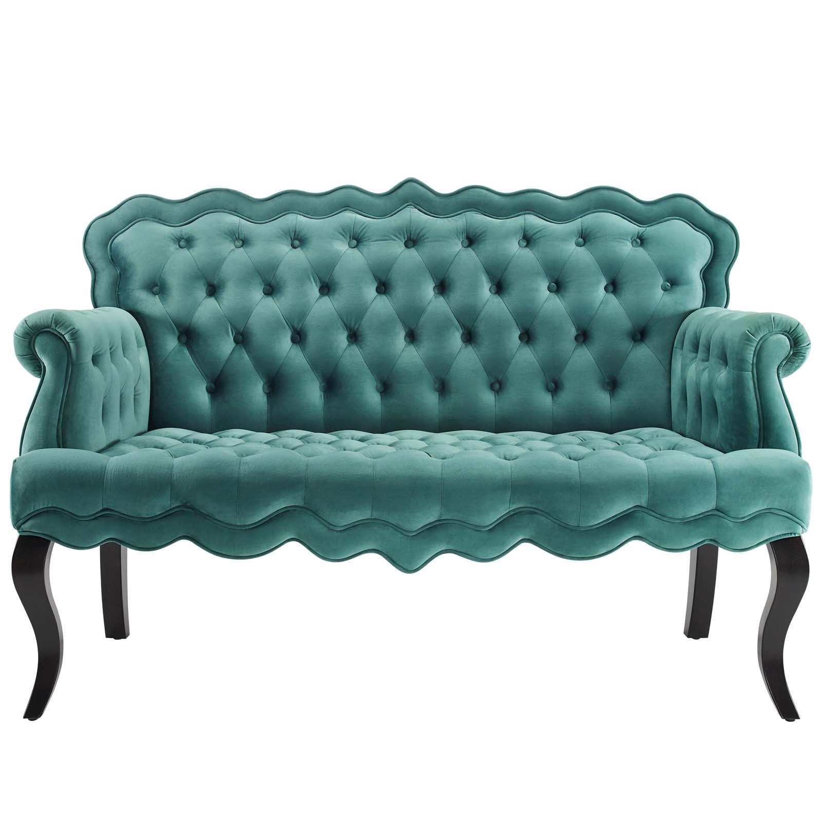 Modway Viola Chesterfield Button Tufted Loveseat Performance Velvet Settee | Loveseats | Modishstore-23