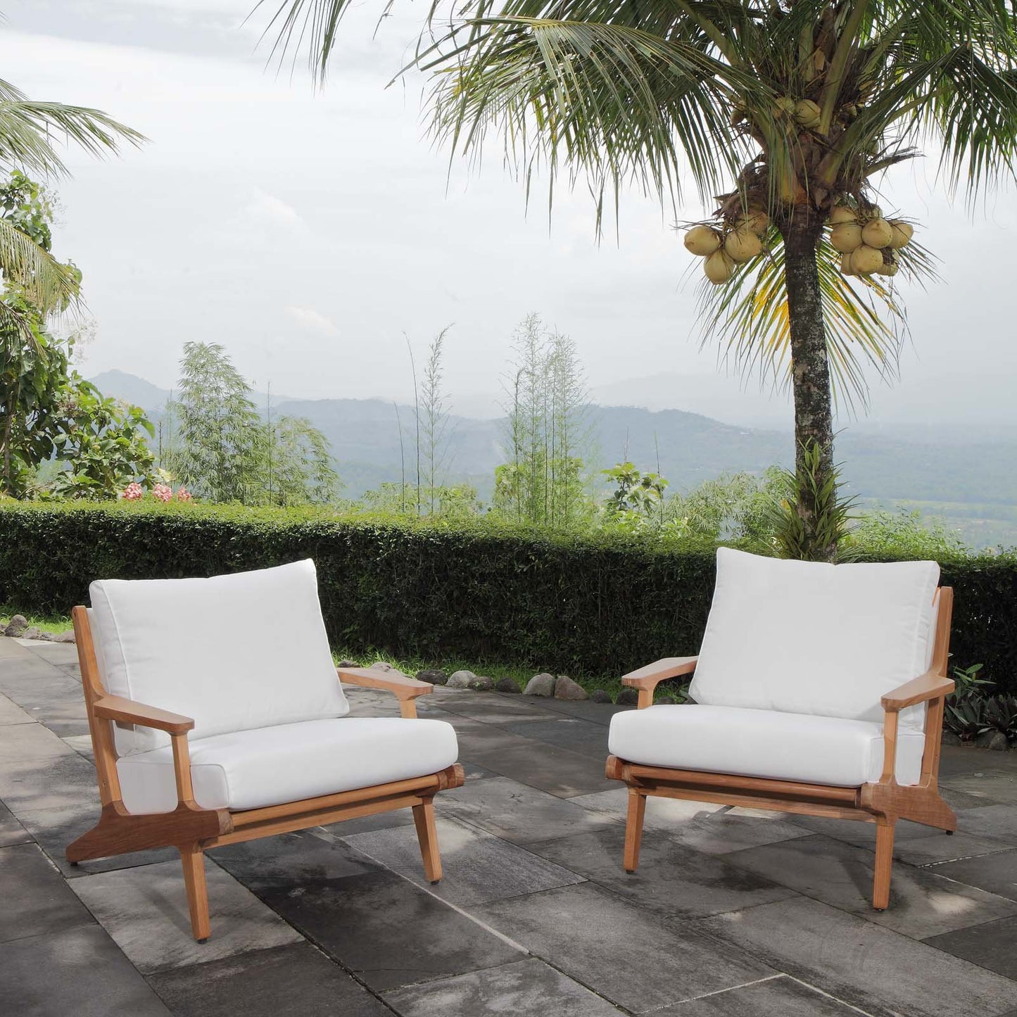 Modway Saratoga 2 Piece Outdoor Patio Teak Set