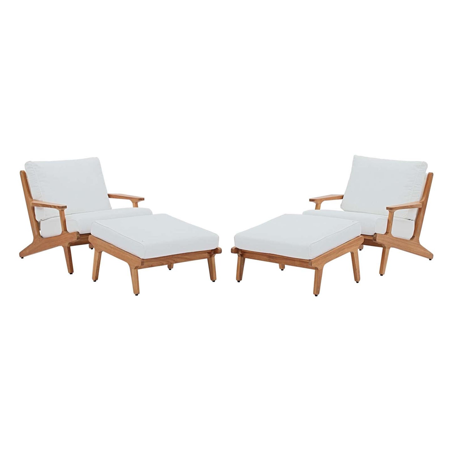 Modway Saratoga 4 Piece Outdoor Patio Teak Set