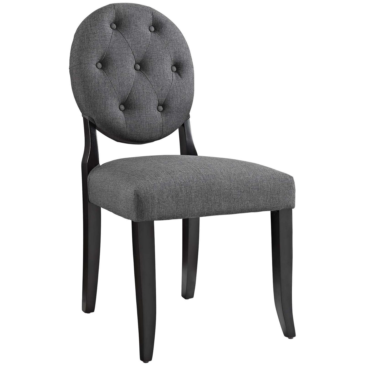 Modway Button Dining Side Chair Upholstered Fabric Set of 4