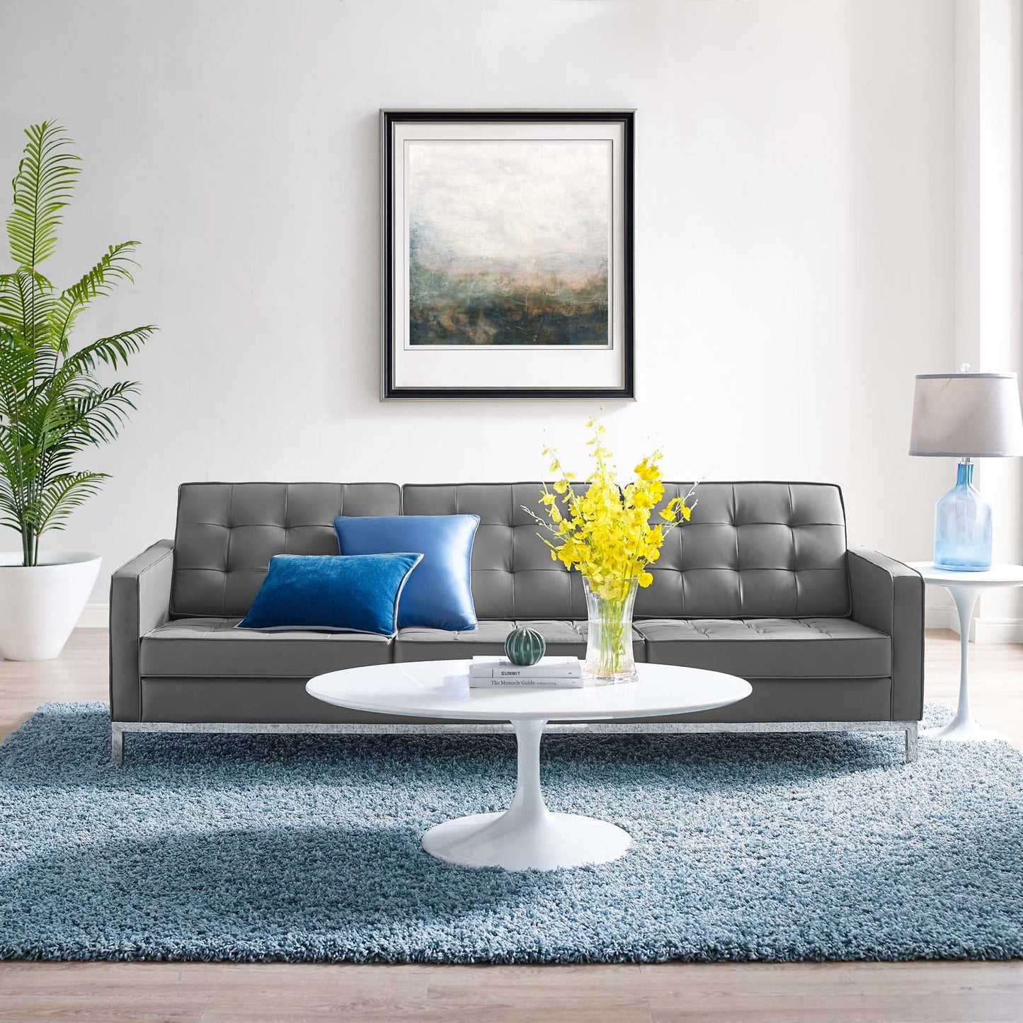 Modway Loft Tufted Button Upholstered Faux Leather Sofa - EEI-3385