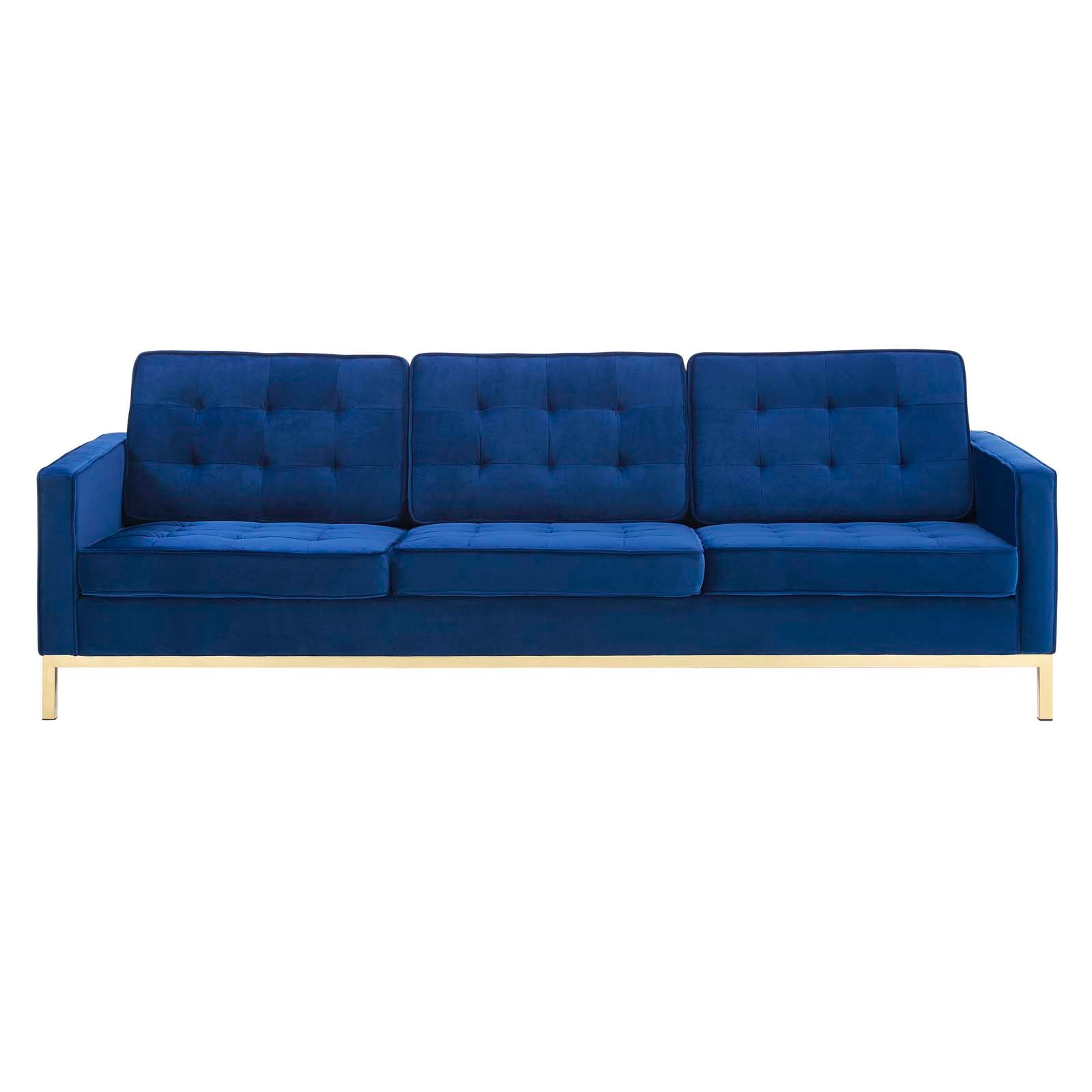 Modway Loft Gold Stainless Steel Leg Performance Velvet Sofa | Sofas | Modishstore-2