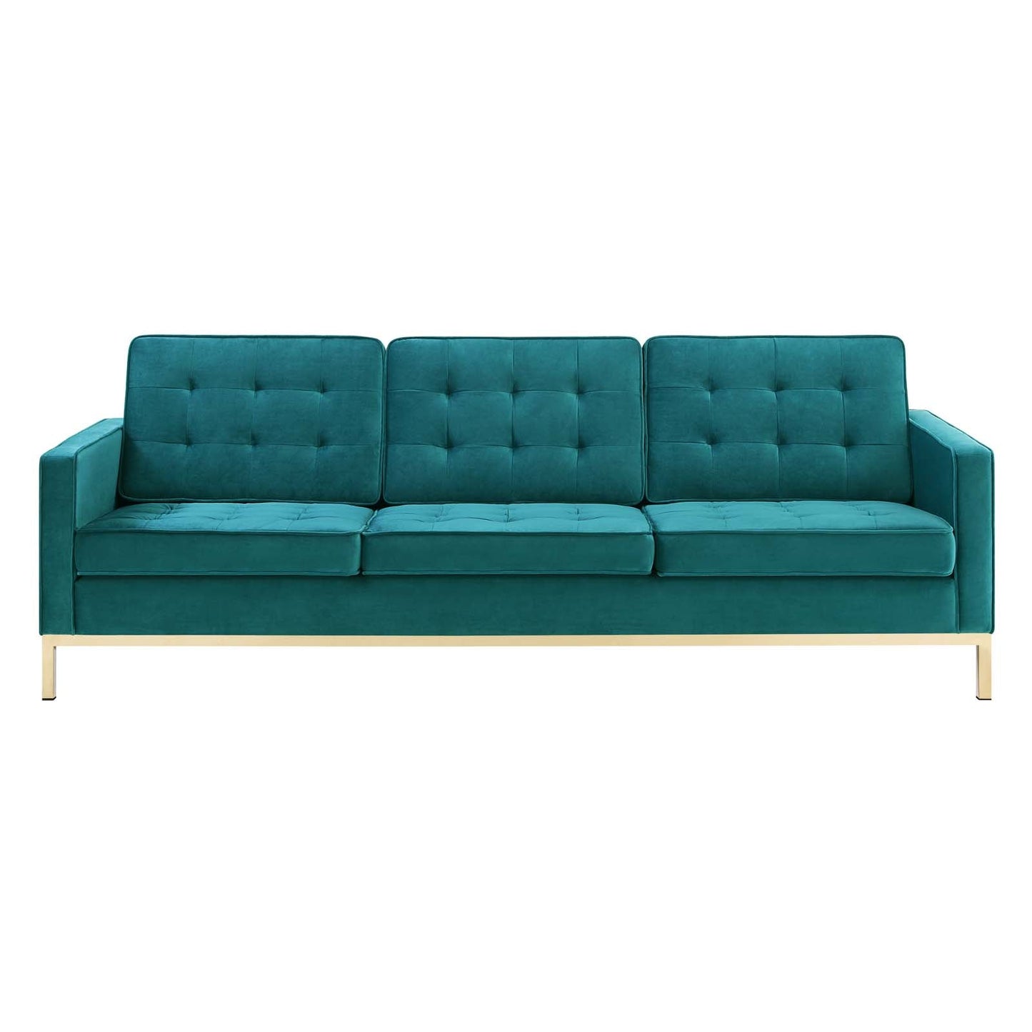 Modway Loft Gold Stainless Steel Leg Performance Velvet Sofa | Sofas | Modishstore-8
