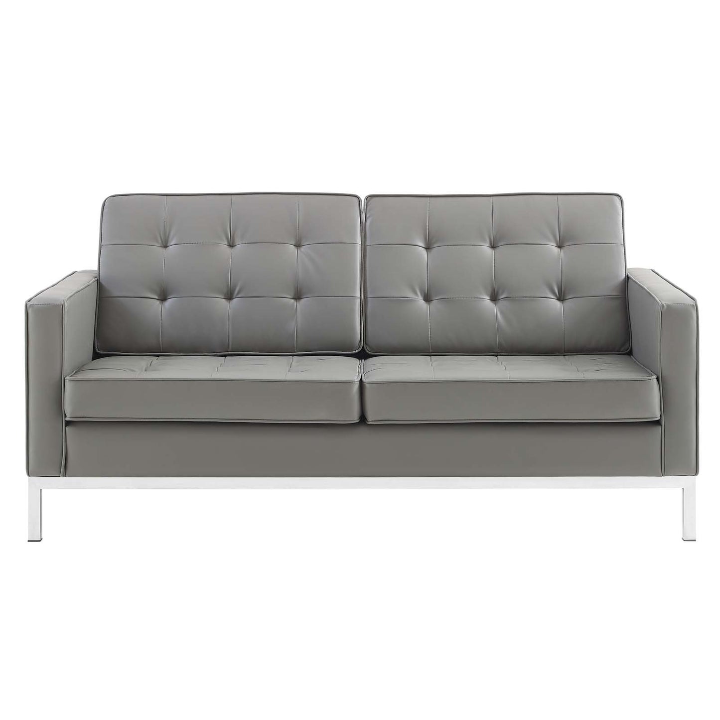 Modway Loft Tufted Button Upholstered Faux Leather Loveseat