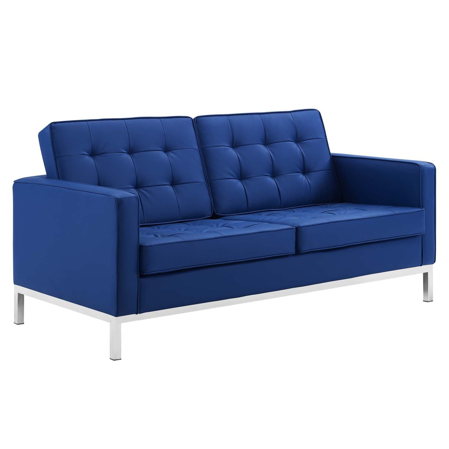 Modway Loft Tufted Button Upholstered Faux Leather Loveseat