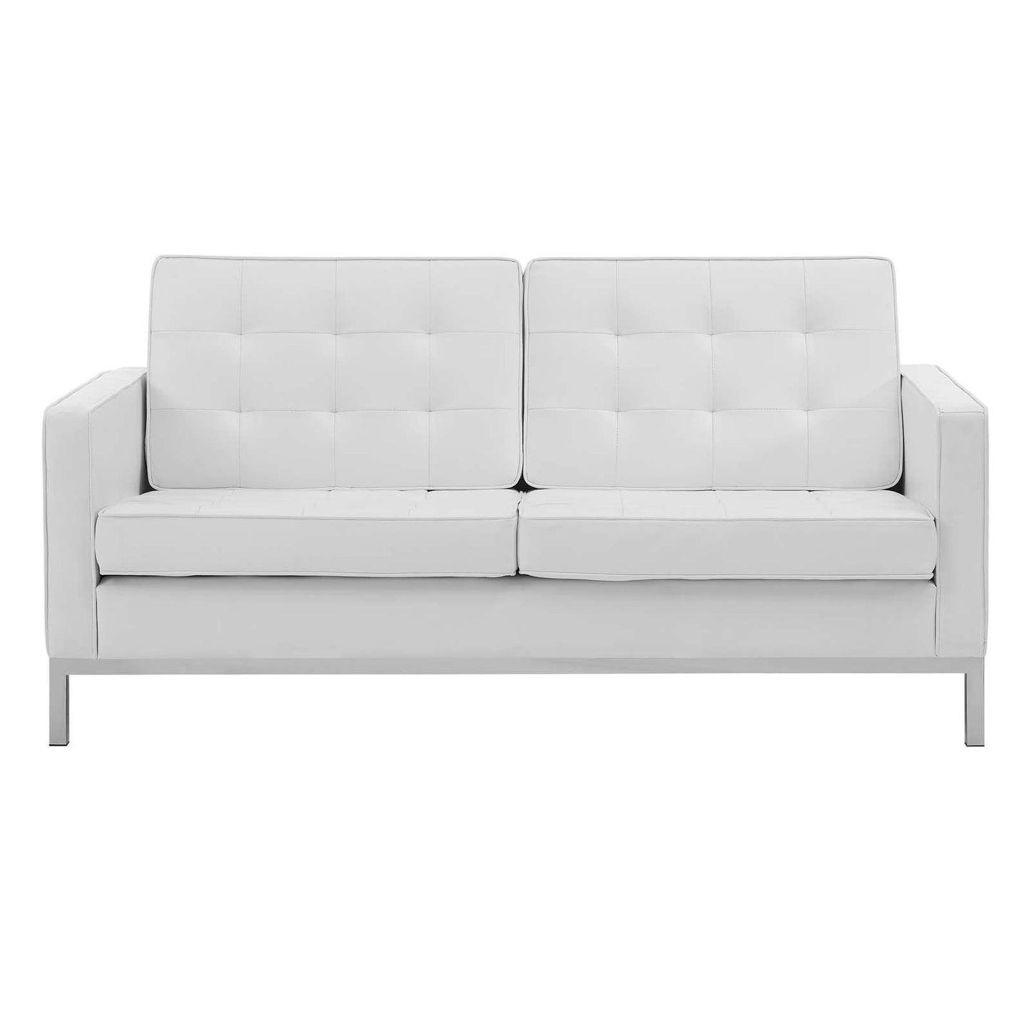 Modway Loft Tufted Button Upholstered Faux Leather Loveseat