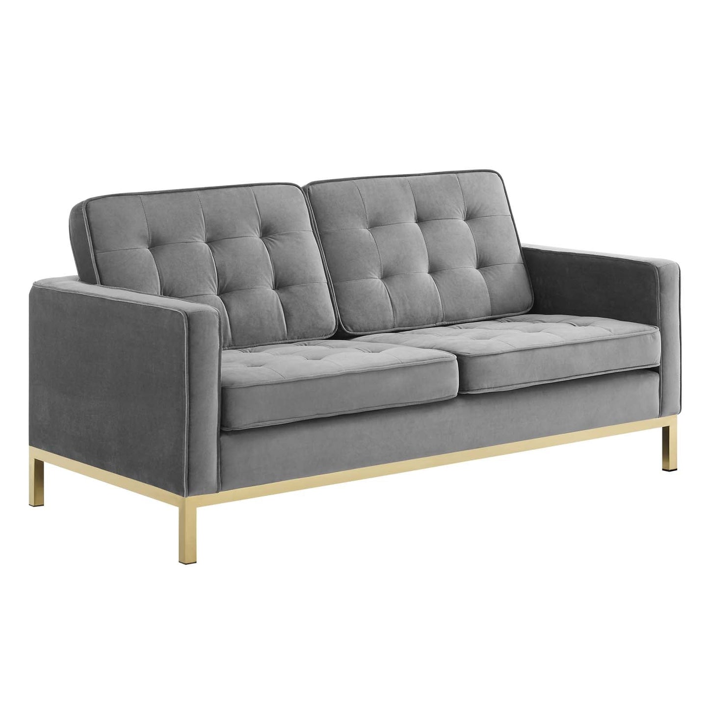 Modway Loft Gold Stainless Steel Leg Performance Velvet Loveseat | Loveseats | Modishstore-7