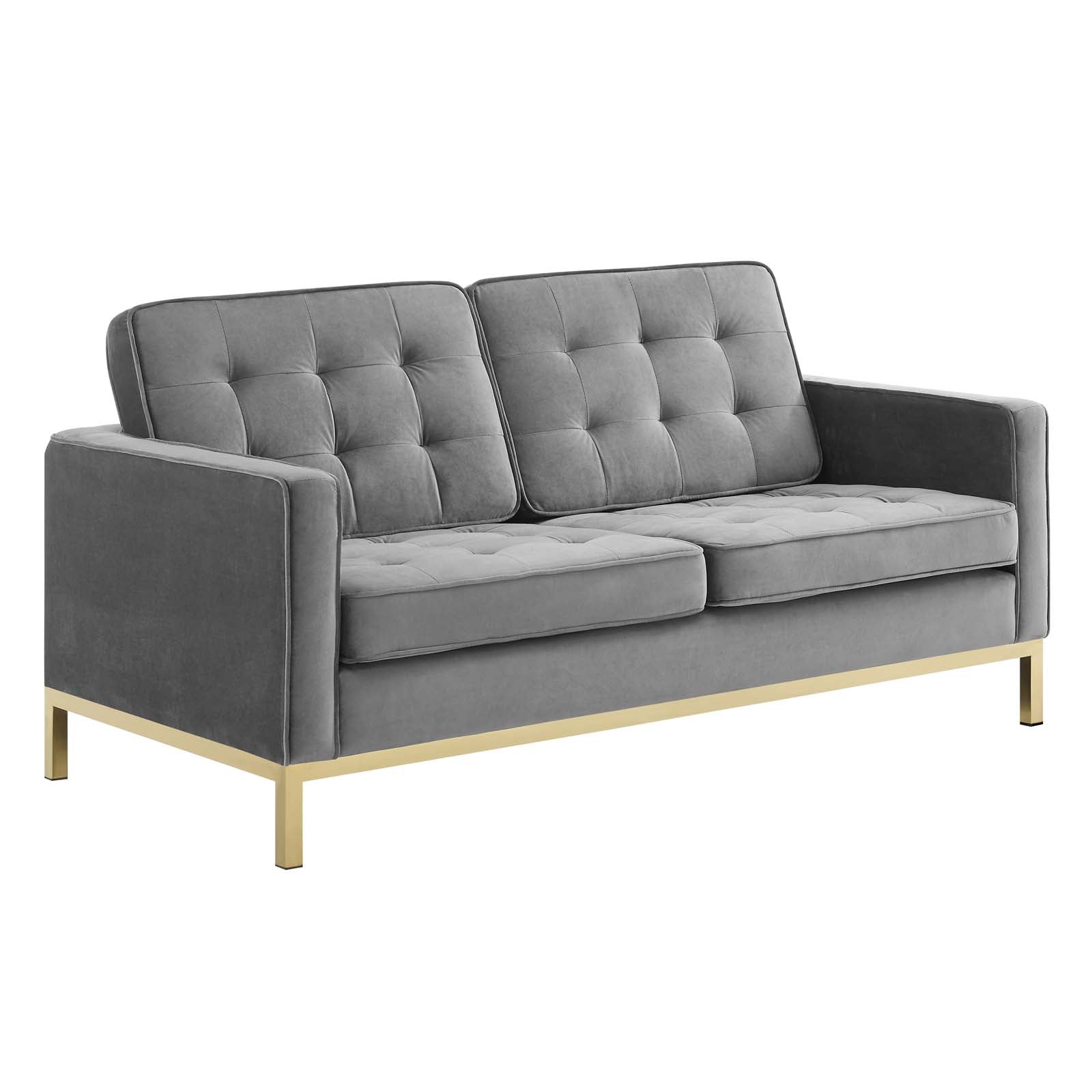 Modway Loft Gold Stainless Steel Leg Performance Velvet Loveseat | Loveseats | Modishstore-7