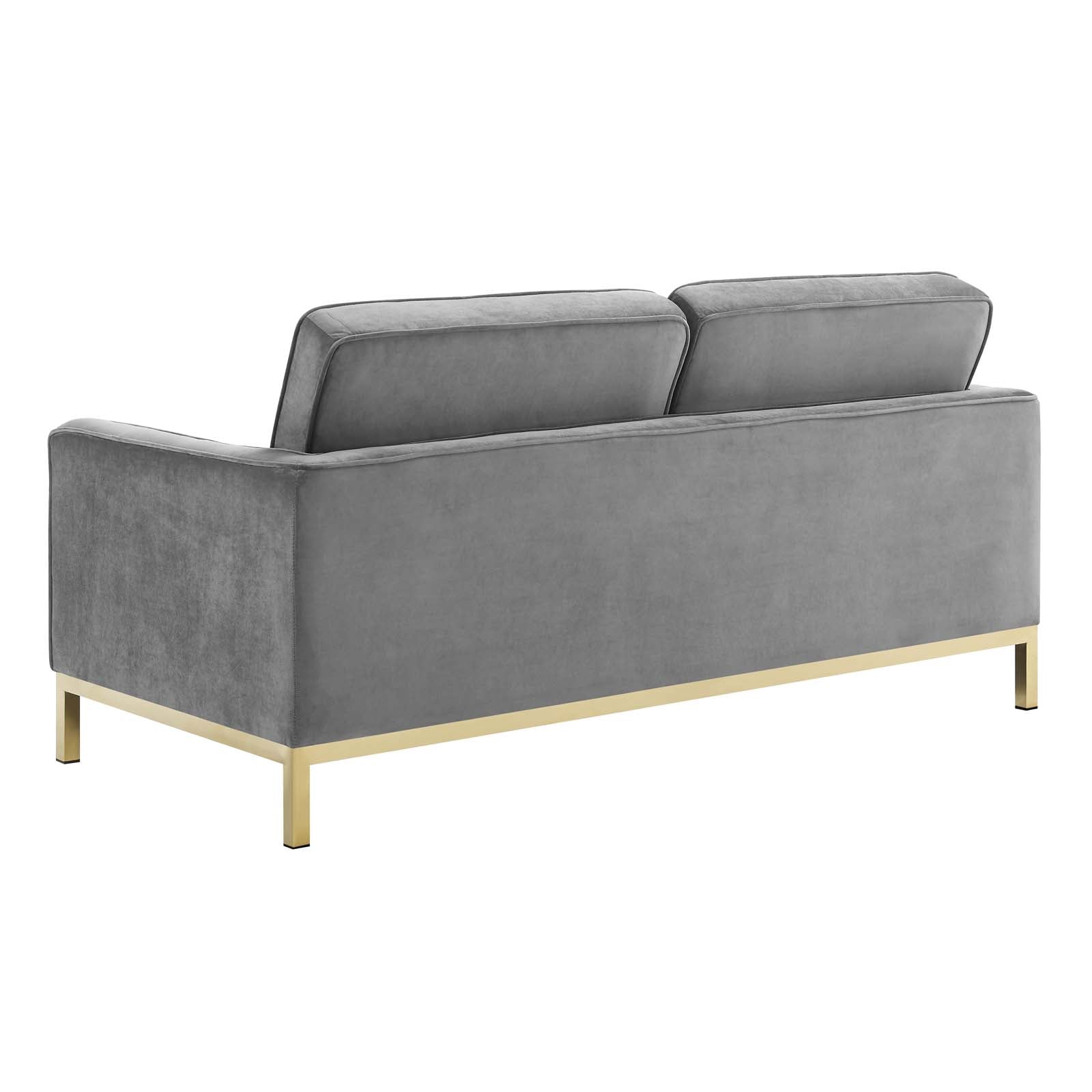 Modway Loft Gold Stainless Steel Leg Performance Velvet Loveseat | Loveseats | Modishstore-3