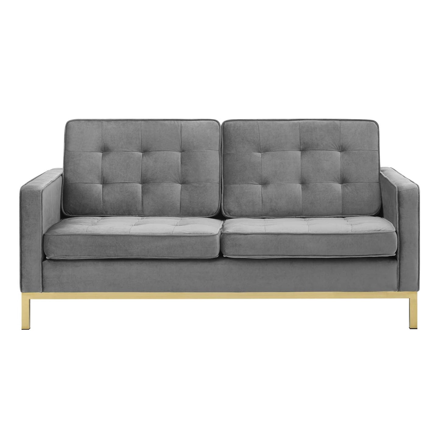 Modway Loft Gold Stainless Steel Leg Performance Velvet Loveseat | Loveseats | Modishstore-8