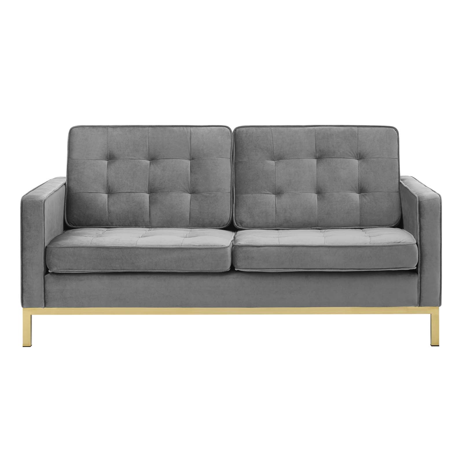Modway Loft Gold Stainless Steel Leg Performance Velvet Loveseat | Loveseats | Modishstore-8