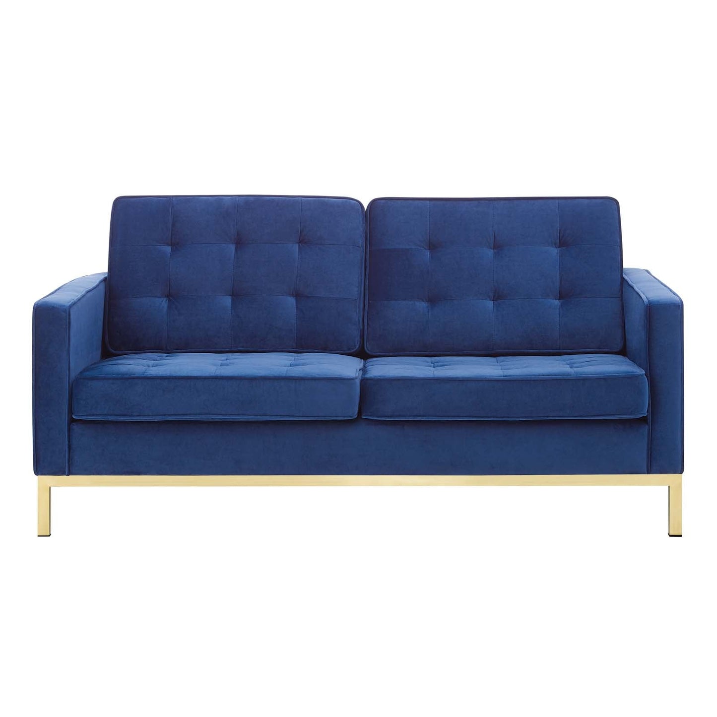Modway Loft Gold Stainless Steel Leg Performance Velvet Loveseat | Loveseats | Modishstore-10