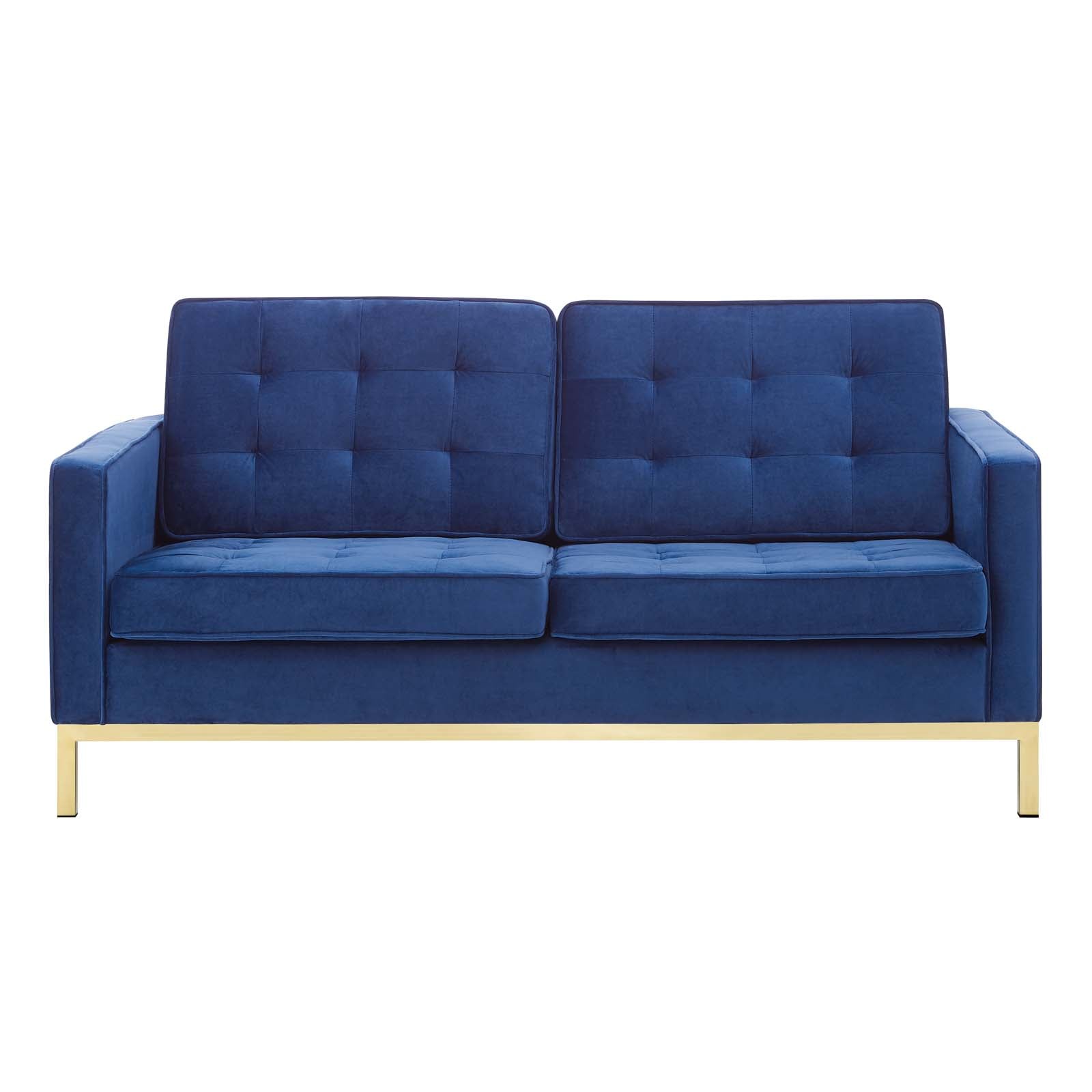Modway Loft Gold Stainless Steel Leg Performance Velvet Loveseat | Loveseats | Modishstore-10