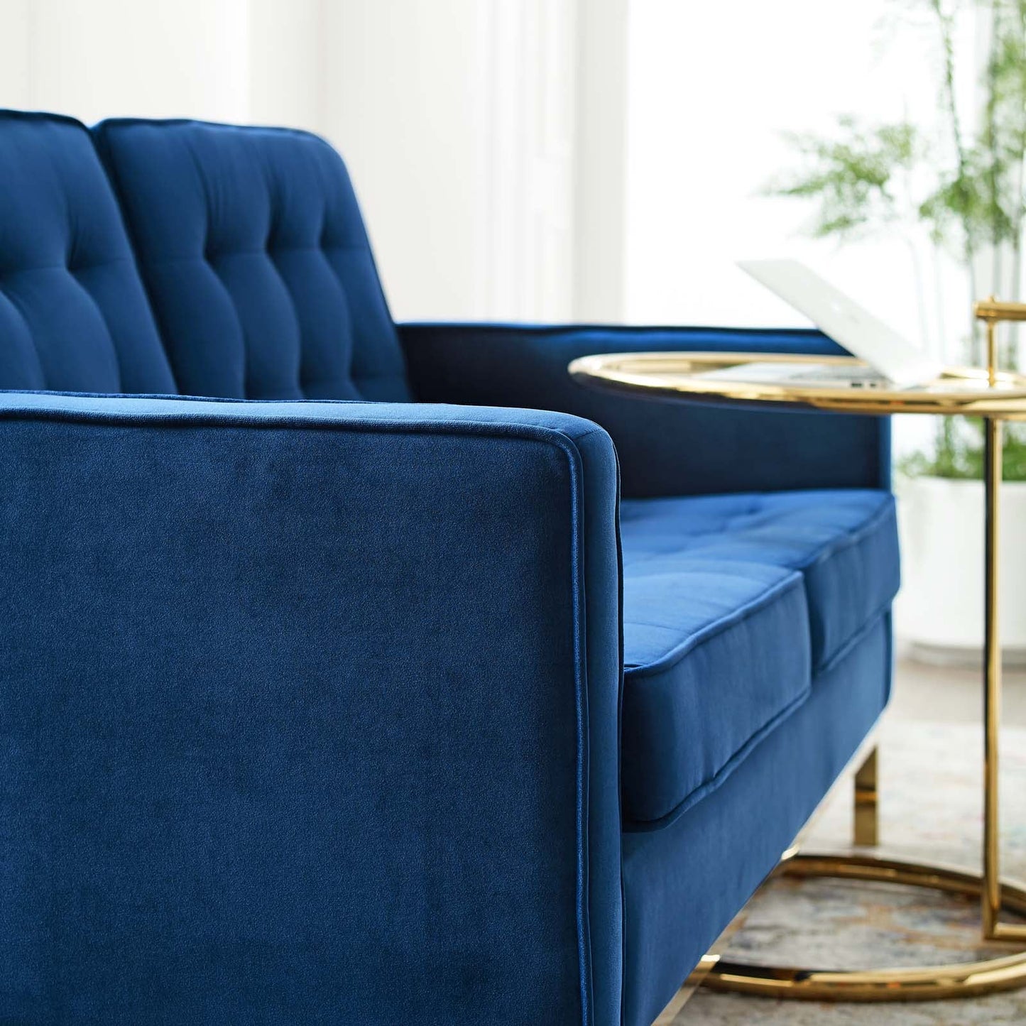 Modway Loft Gold Stainless Steel Leg Performance Velvet Loveseat | Loveseats | Modishstore-12