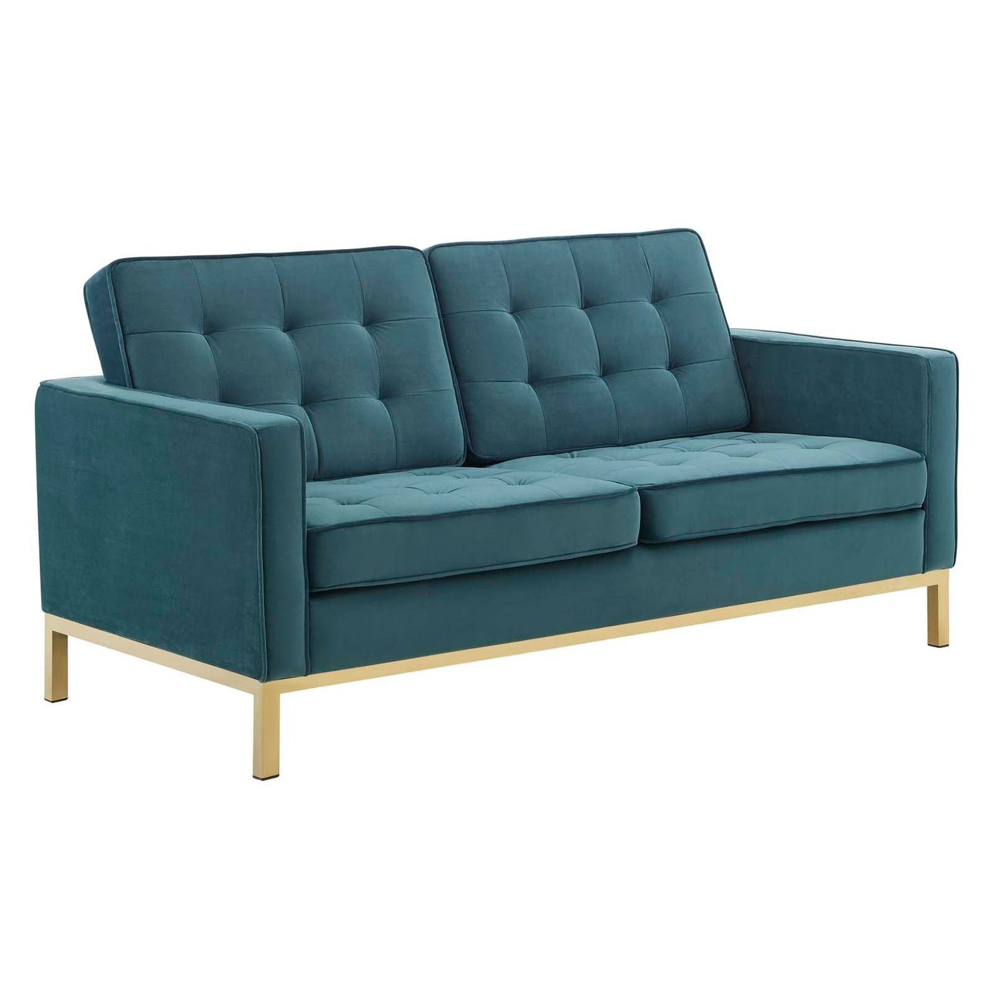 Modway Loft Gold Stainless Steel Leg Performance Velvet Loveseat | Loveseats | Modishstore-13
