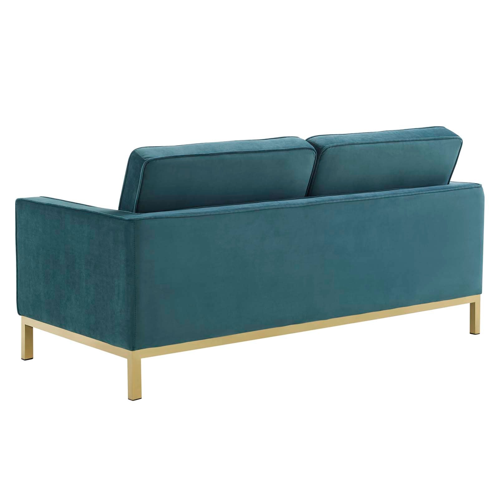 Modway Loft Gold Stainless Steel Leg Performance Velvet Loveseat | Loveseats | Modishstore-4