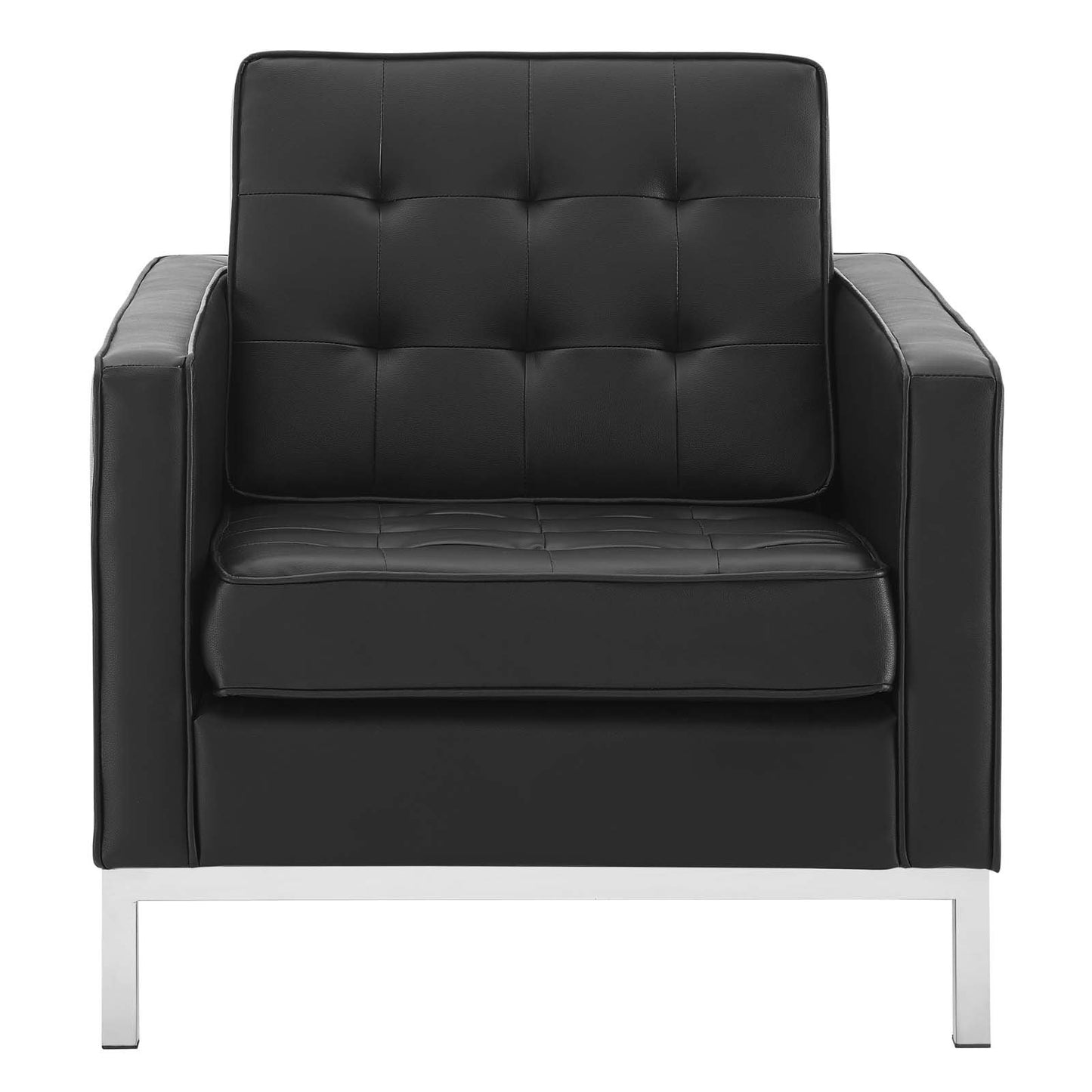 Modway Loft Tufted Button Upholstered Faux Leather Armchair