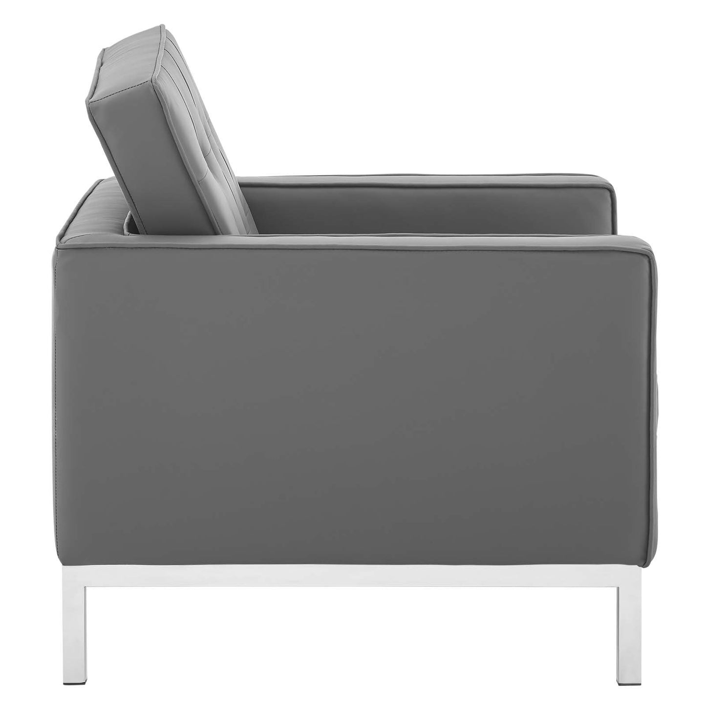 Modway Loft Tufted Button Upholstered Faux Leather Armchair