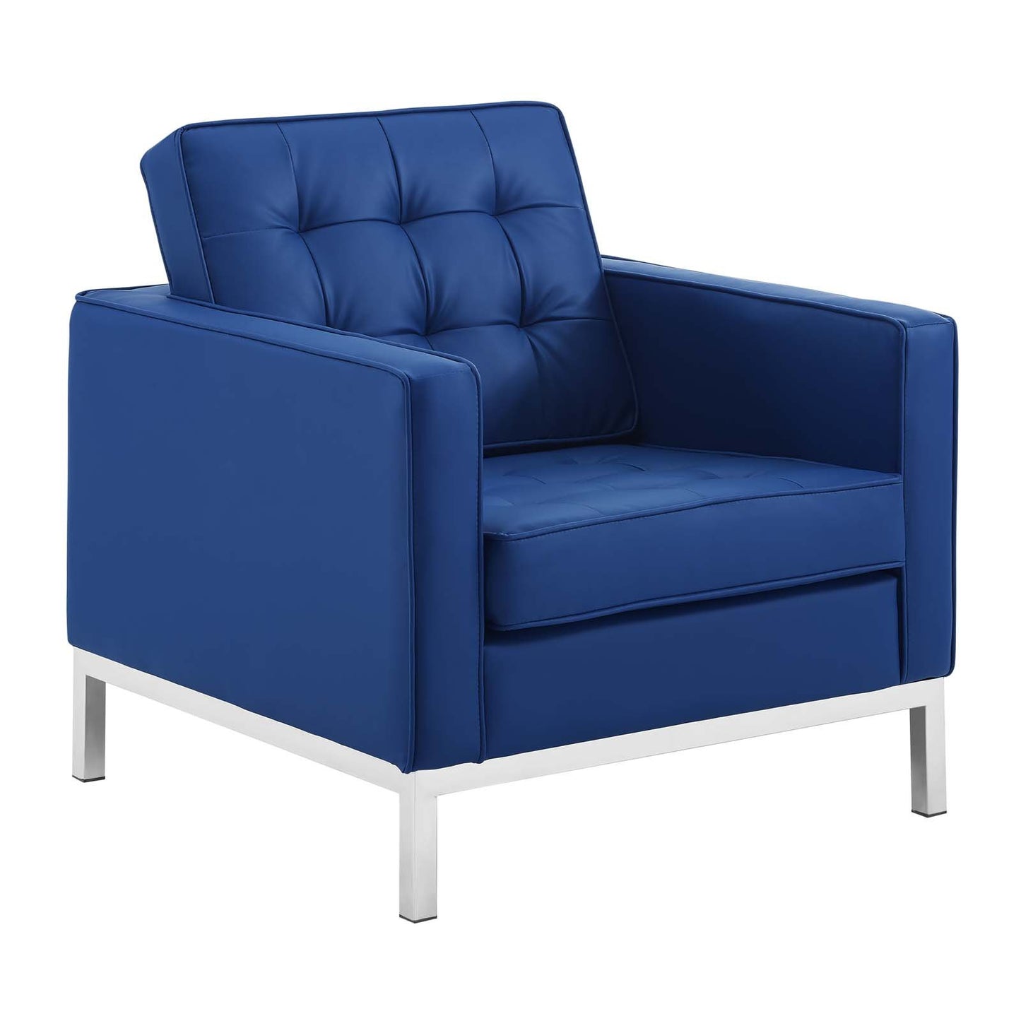 Modway Loft Tufted Button Upholstered Faux Leather Armchair