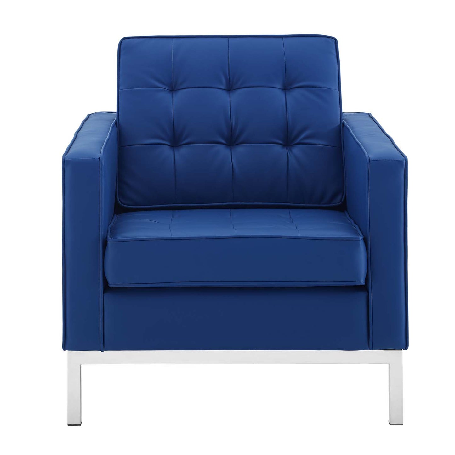 Modway Loft Tufted Button Upholstered Faux Leather Armchair