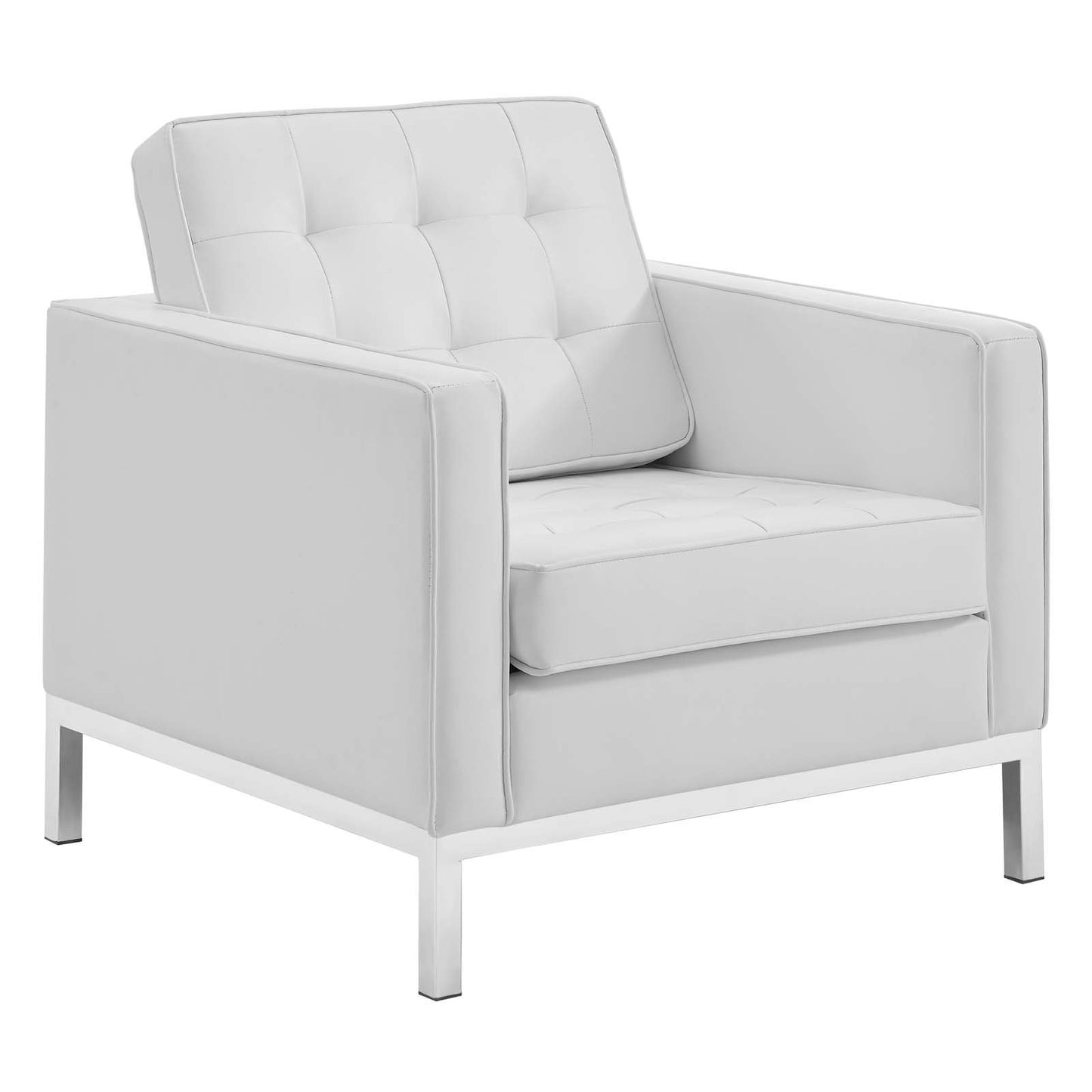 Modway Loft Tufted Button Upholstered Faux Leather Armchair