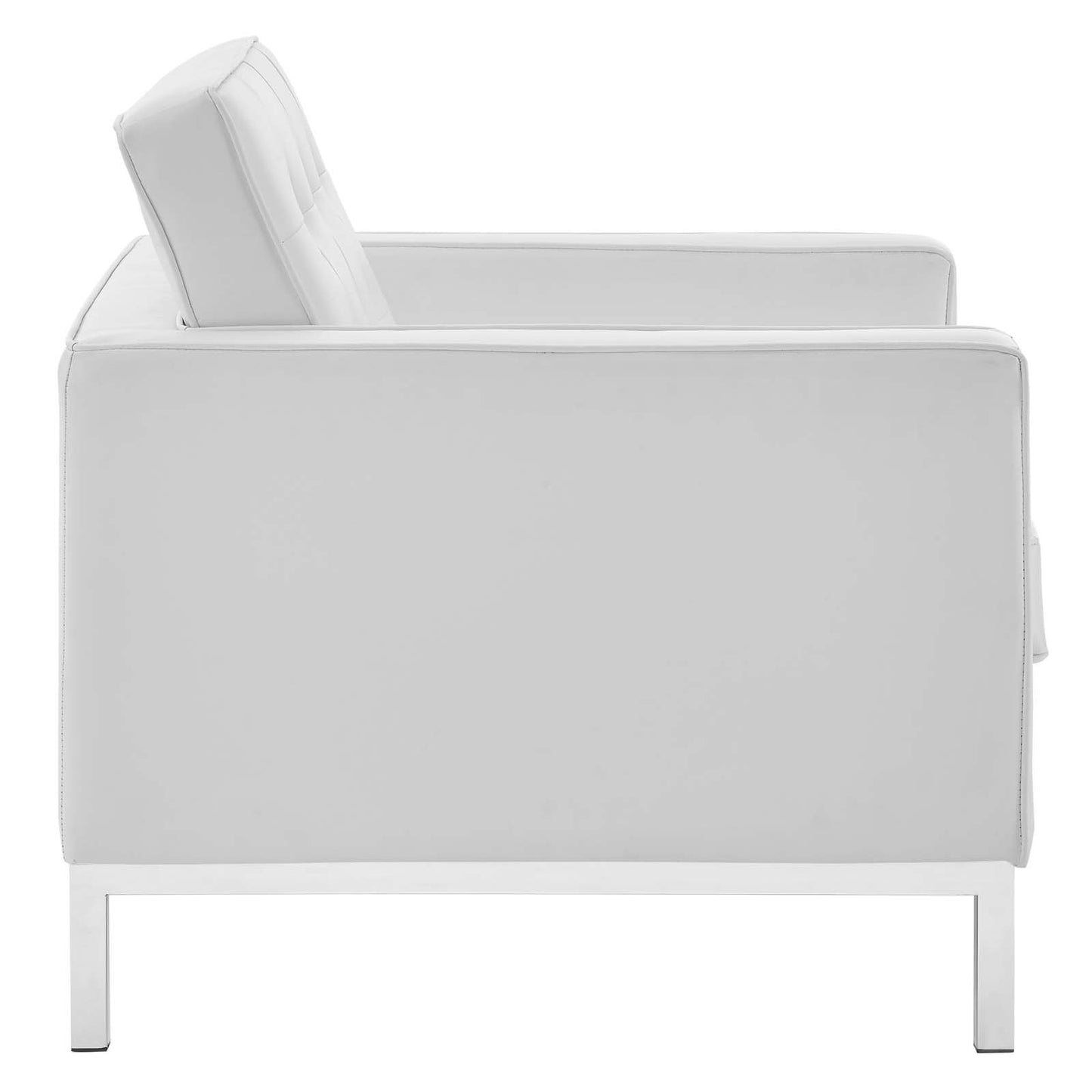 Modway Loft Tufted Button Upholstered Faux Leather Armchair