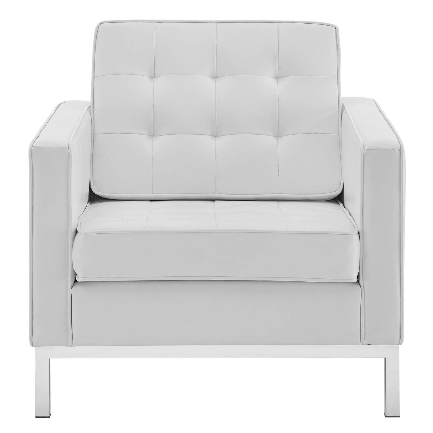 Modway Loft Tufted Button Upholstered Faux Leather Armchair