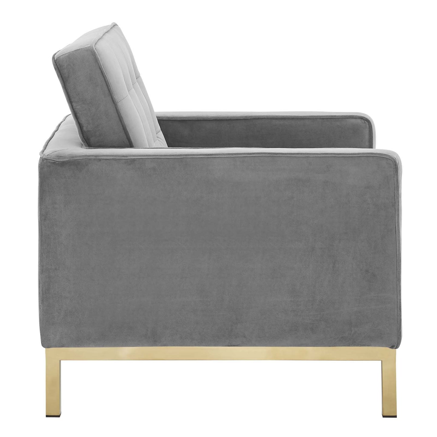 Modway Loft Gold Stainless Steel Performance Velvet Armchair